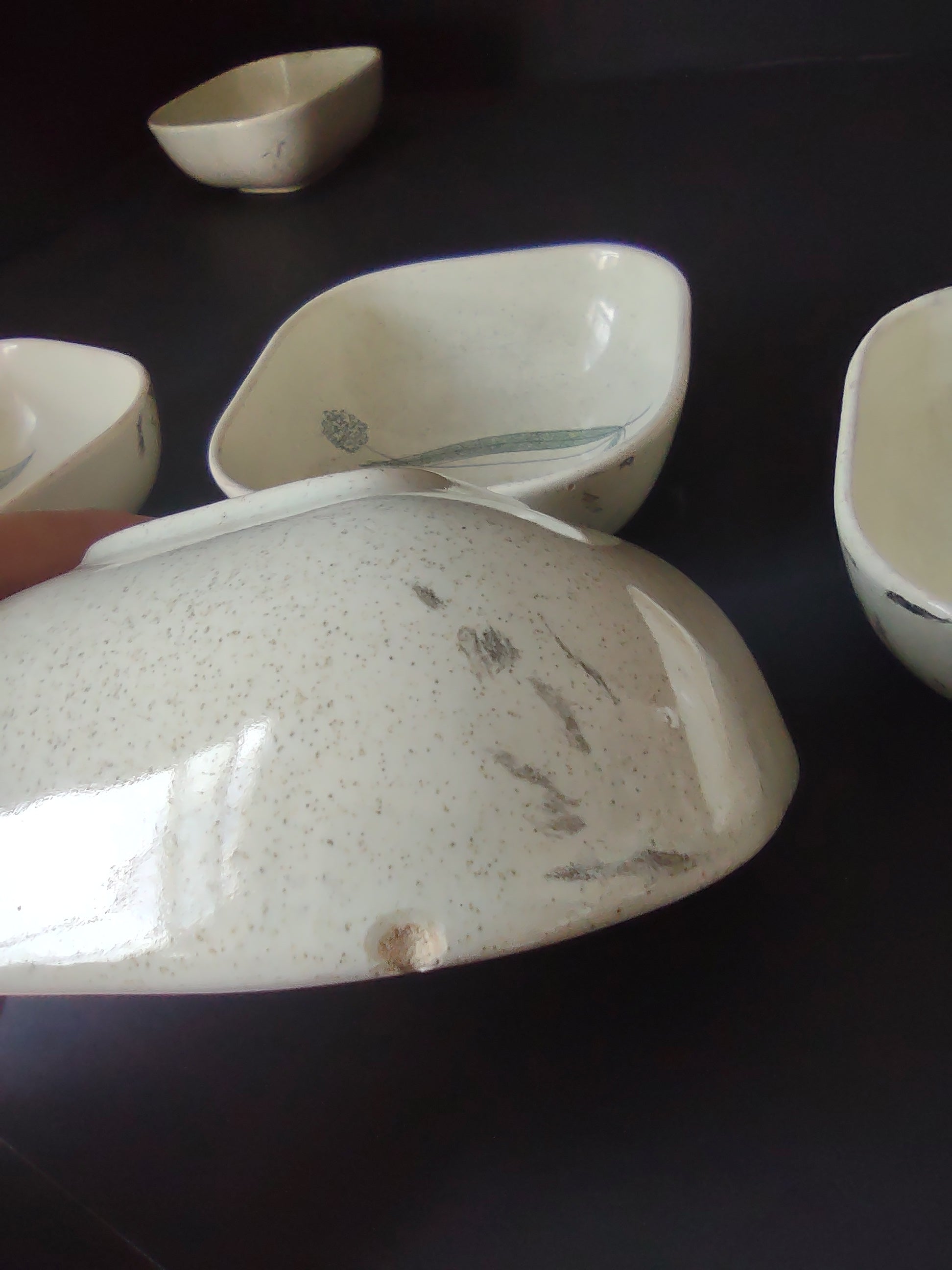 Vintage Franciscan Trio Berry Bowls Set of 5 Chips & Marks [6527]
