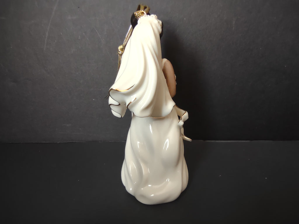 Vintage Lenox Porcelain Bride Groom Wedding Ornament Cream Gold Tassel [4868]