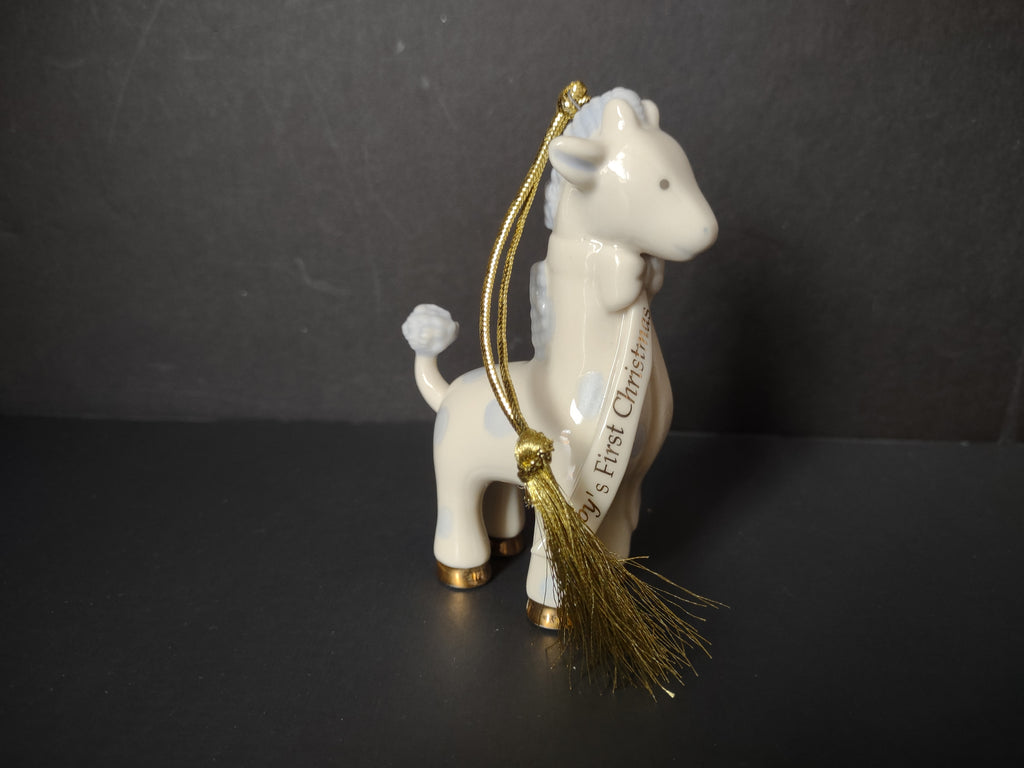 Vintage Lenox Porcelain Baby's First Christmas Giraffe Ornament Gold [4872]