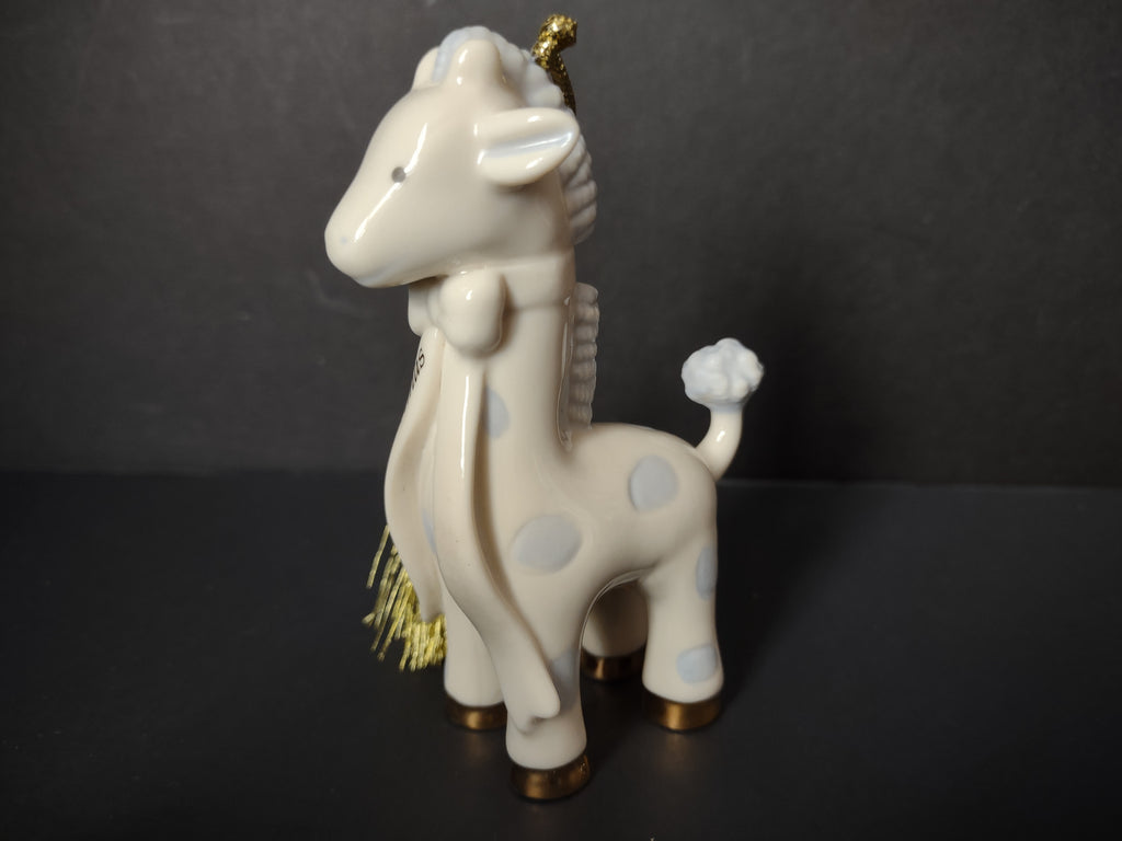 Vintage Lenox Porcelain Baby's First Christmas Giraffe Ornament Gold [4872]