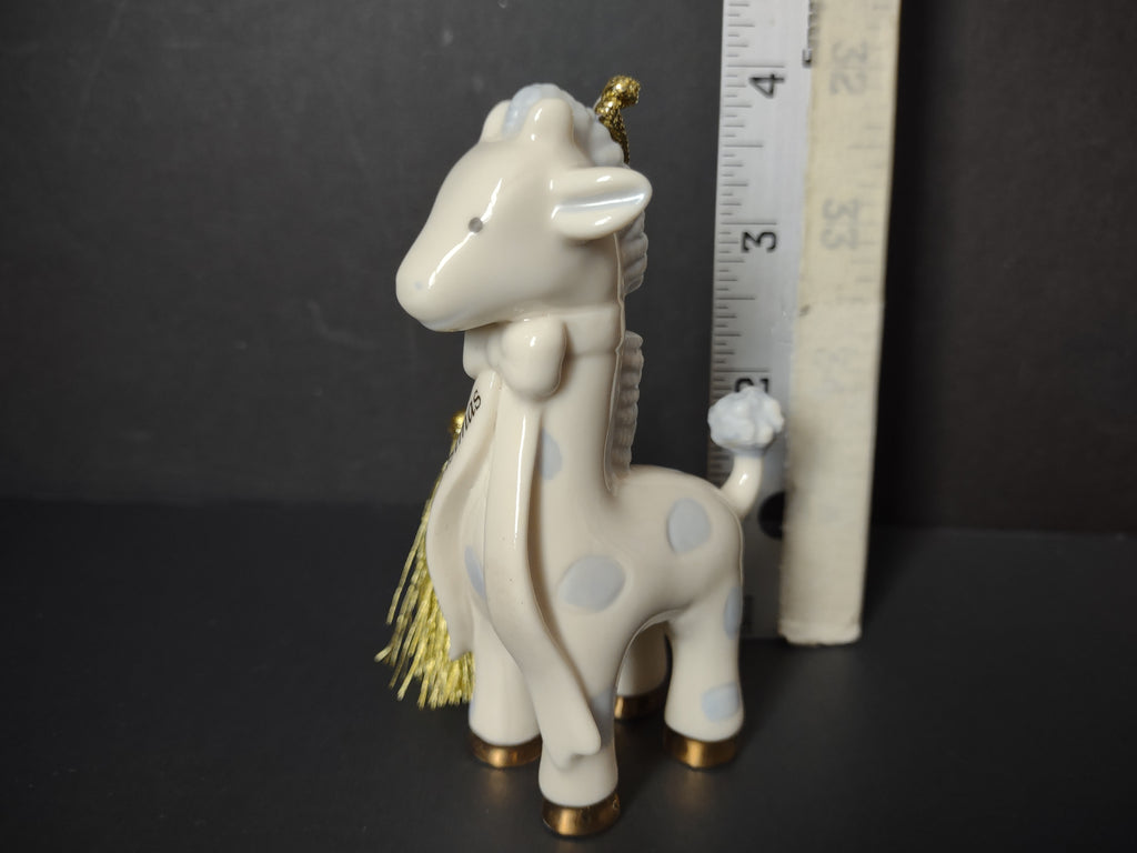 Vintage Lenox Porcelain Baby's First Christmas Giraffe Ornament Gold [4872]