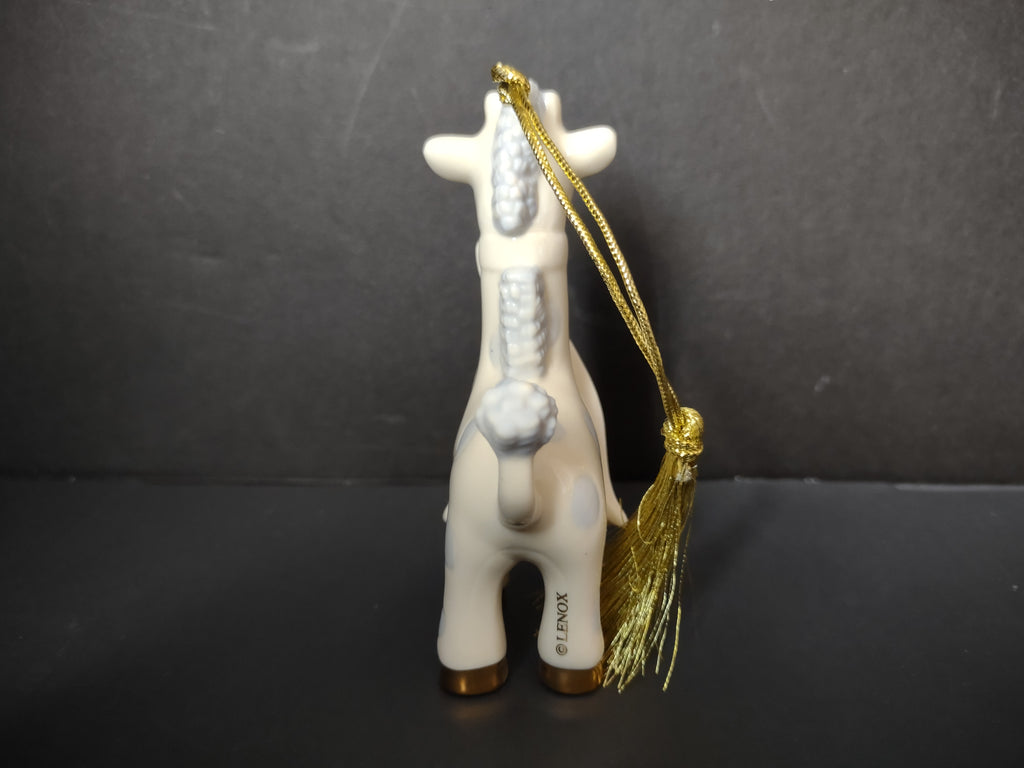 Vintage Lenox Porcelain Baby's First Christmas Giraffe Ornament Gold [4872]
