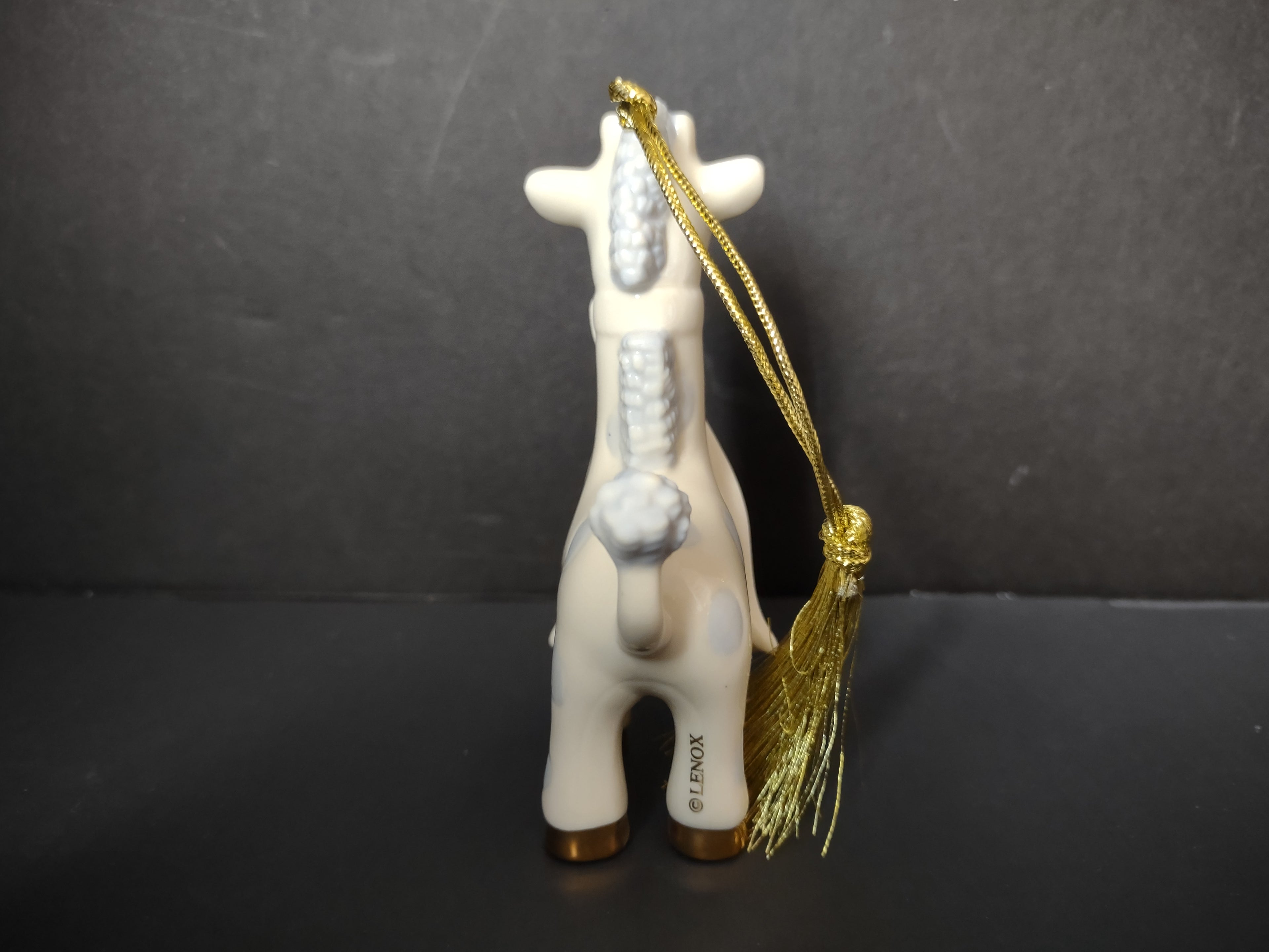 Vintage Lenox Porcelain Baby's First Christmas Giraffe Ornament Gold [4872]