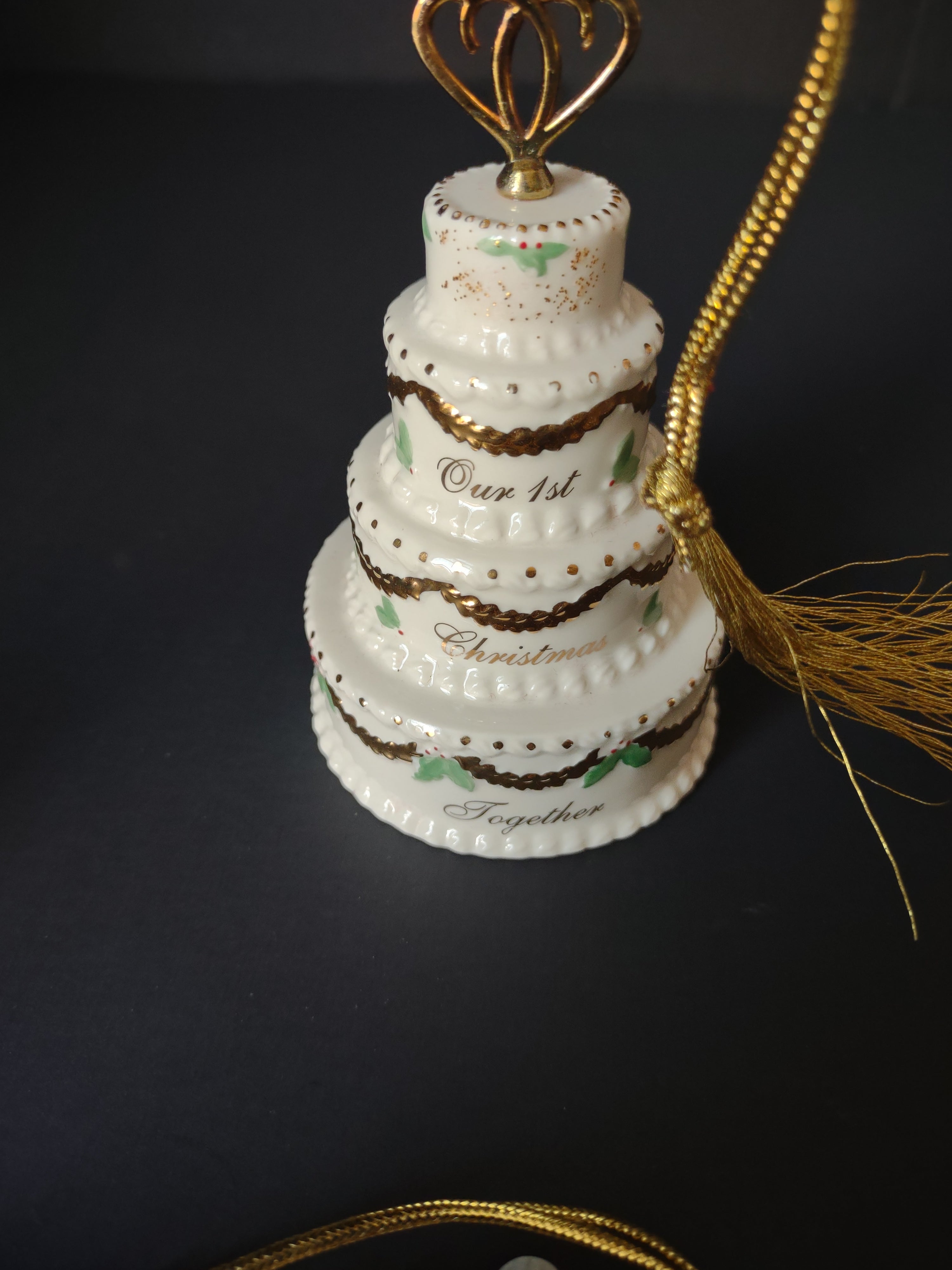 Vintage Lenox Our 1st Christmas Together Wedding Cake Ornament [4876]