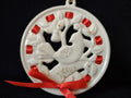 Vintage Lenox Porcelain Partridge Christmas Ornament Red Ribbon Gold [4880]