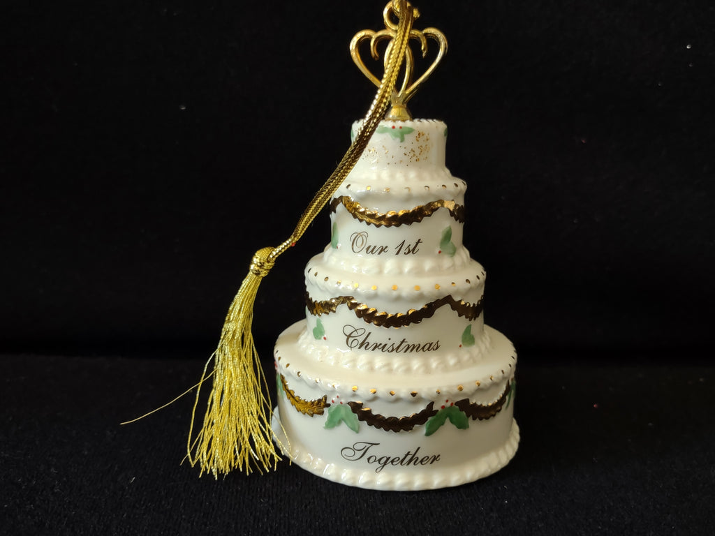 Vintage Lenox Our 1st Christmas Together Wedding Cake Ornament [4876]