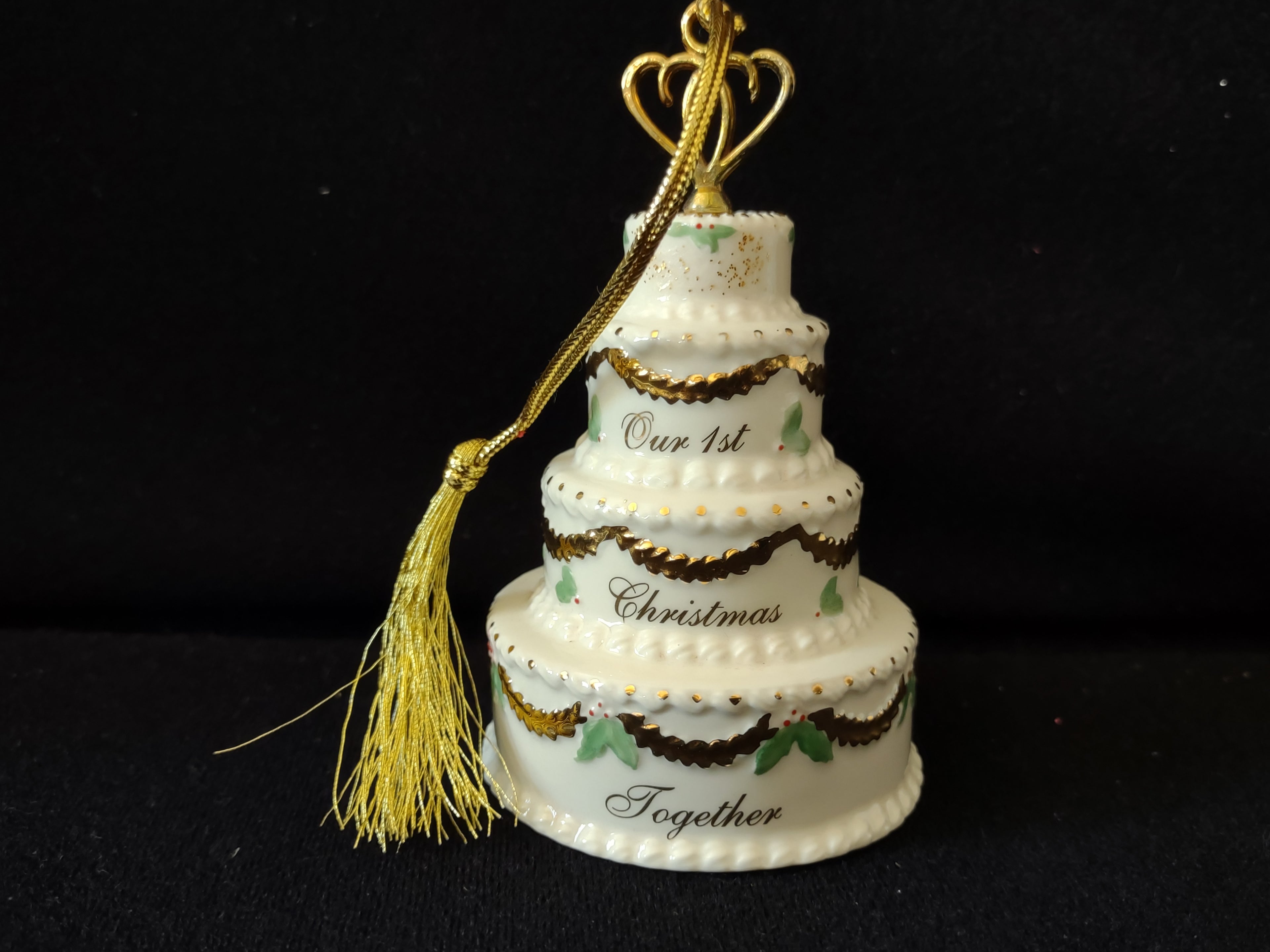 Vintage Lenox Our 1st Christmas Together Wedding Cake Ornament [4876]