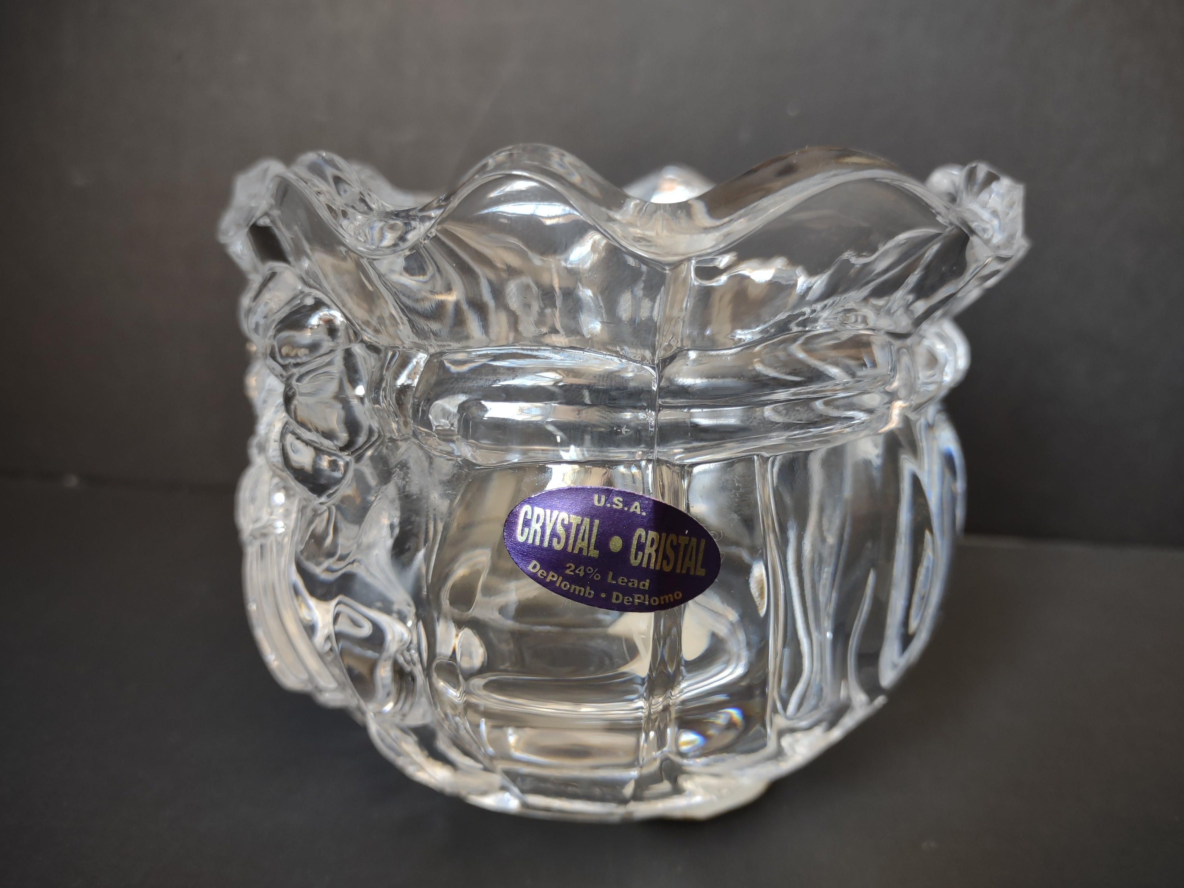 Christmas Santa Sack Crystal Votive Candle Holder Vintage[4868]