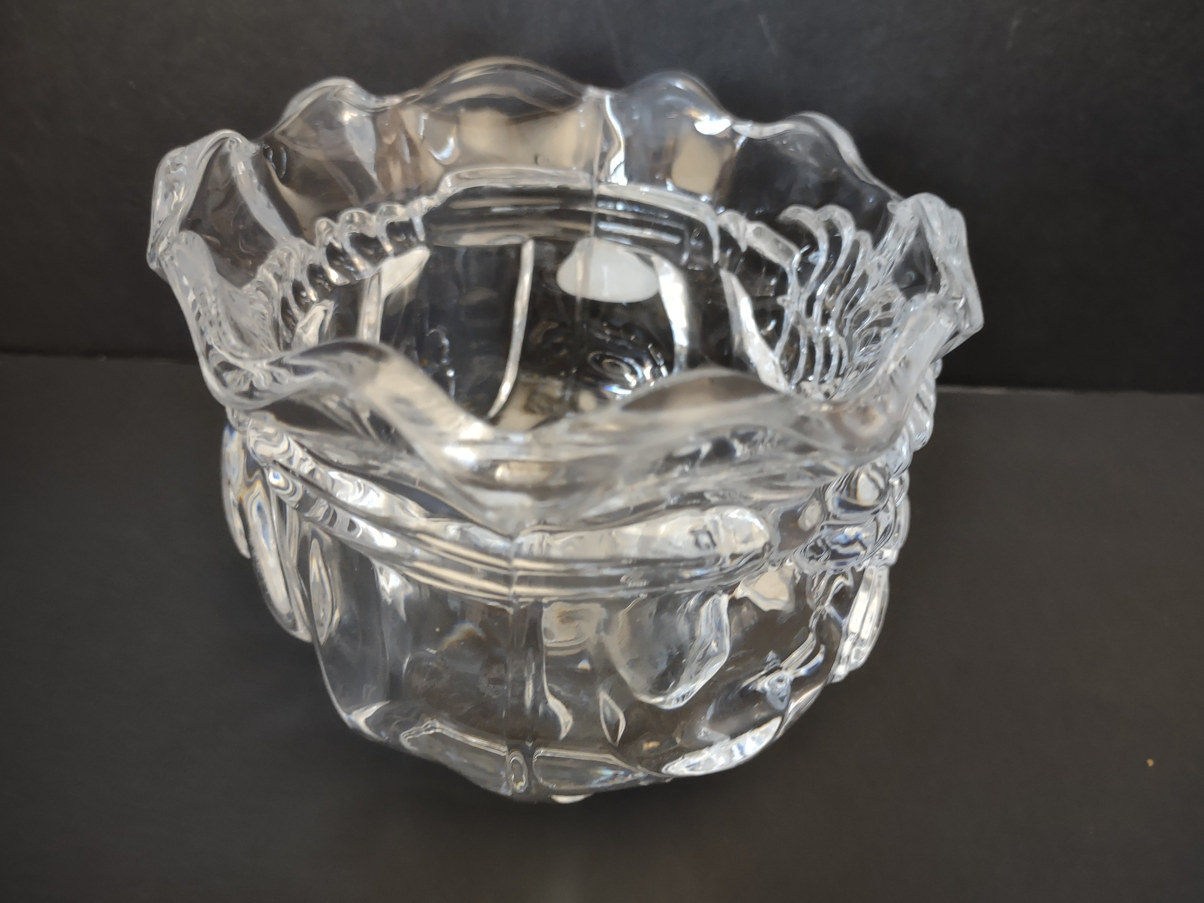 Christmas Santa Sack Crystal Votive Candle Holder Vintage[4868]