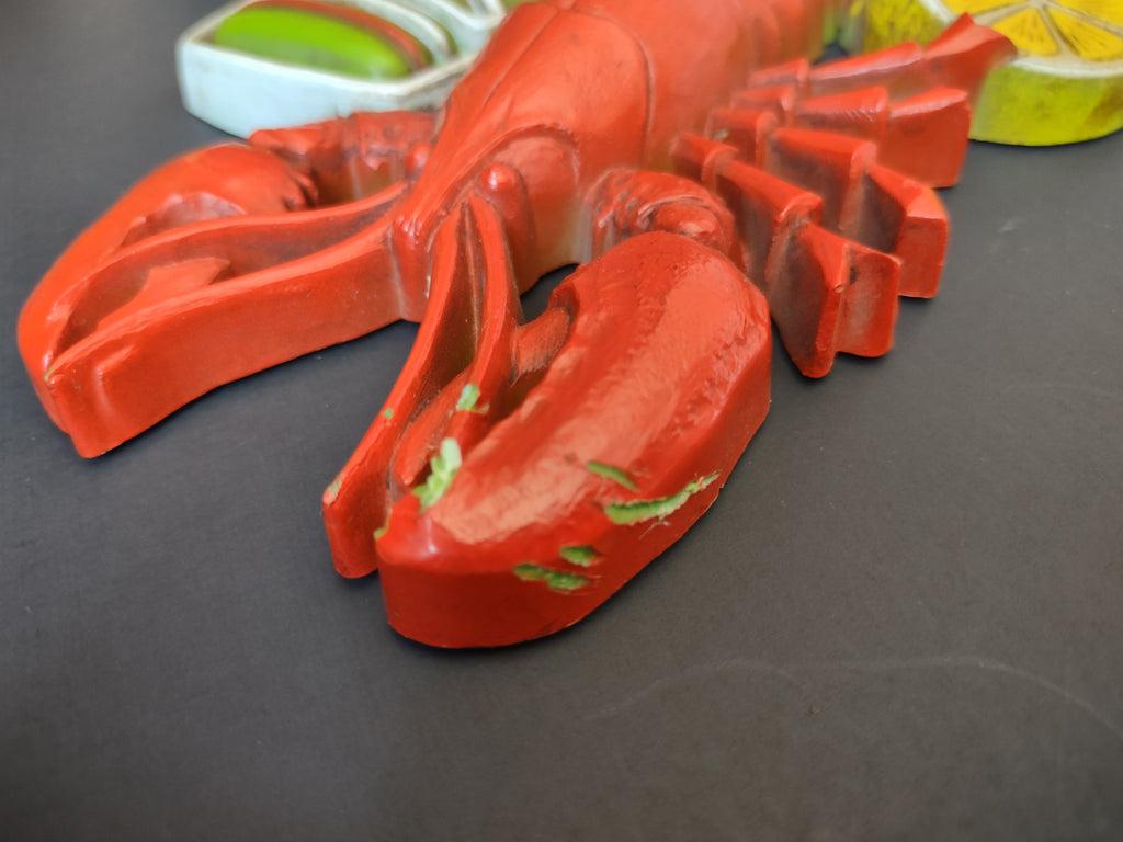 Vintage Home Interiors Plastic Wall Hanging Lobster Vegetable Farmhouse Cottagecore [2871]