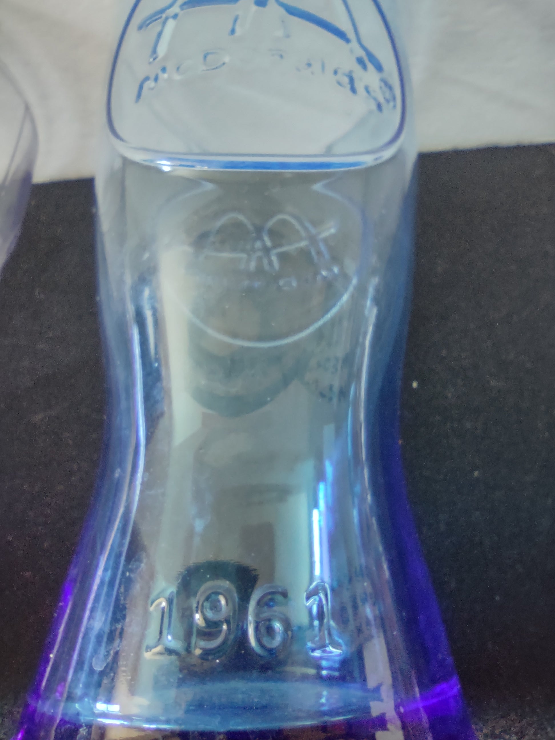 Vintage McDonald's Embossed Glasses Blue & Purple 1955 1961 Set of 3 [6514]