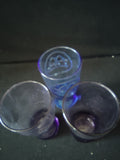 Vintage McDonald's Embossed Glasses Blue & Purple 1955 1961 Set of 3 [6514]