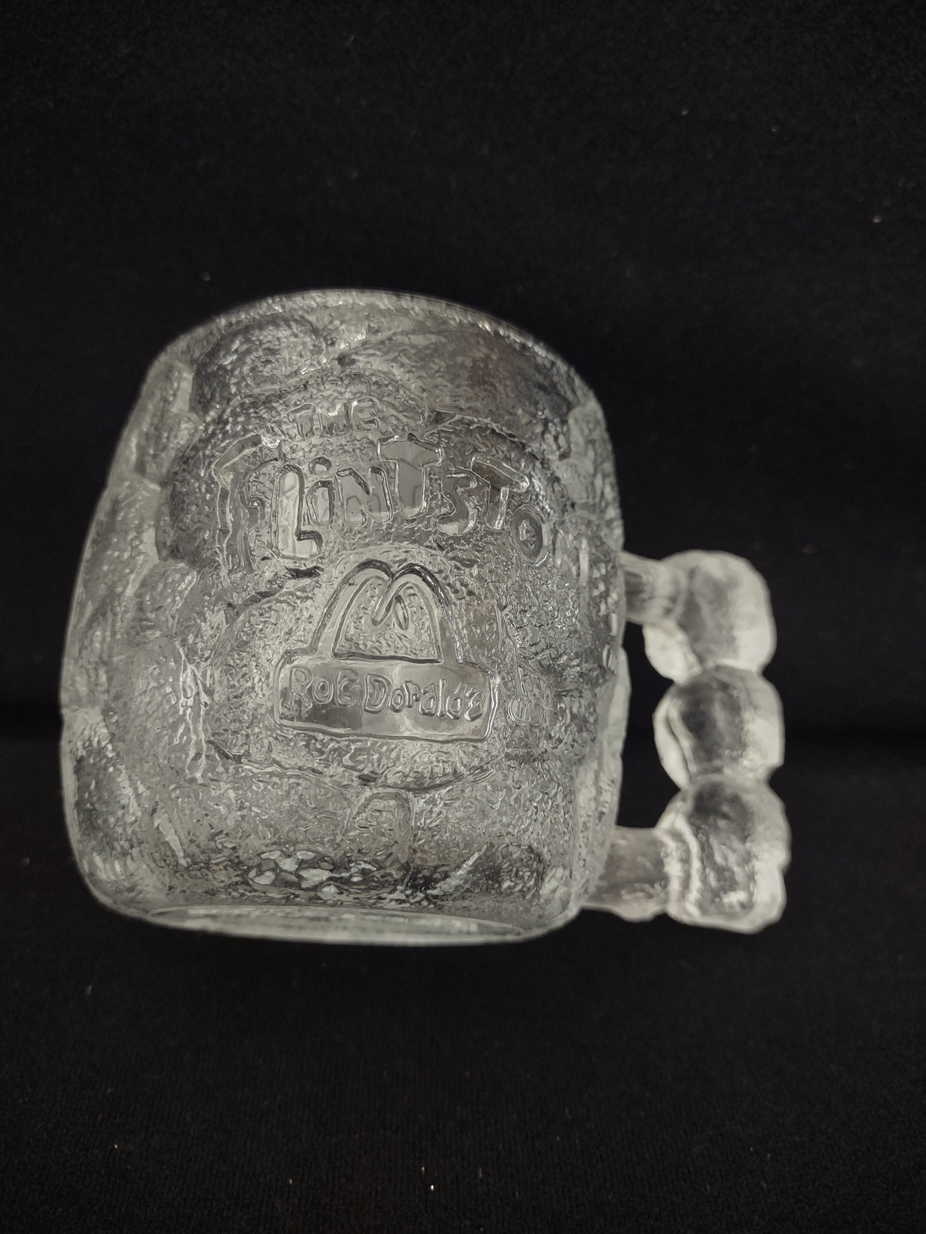 Vintage McDonald's Flintstones Rocky Road Glass Mug 1993 Promo Clear [6515]