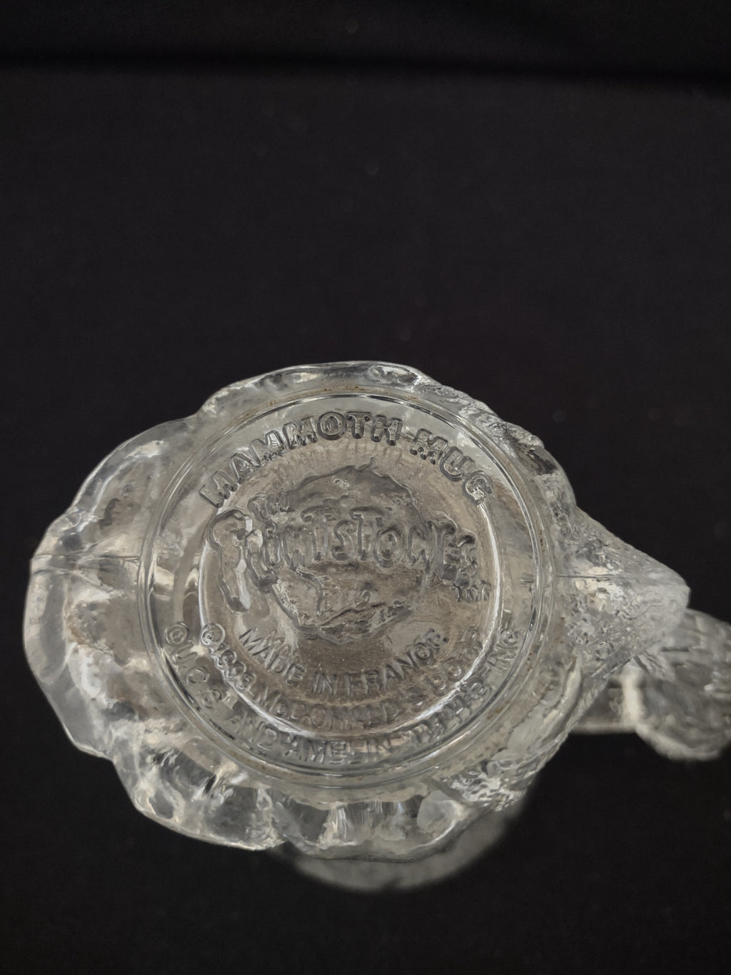 Vintage Flintstones Mammoth Mug McDonald's Clear Glass Made France [6517]
