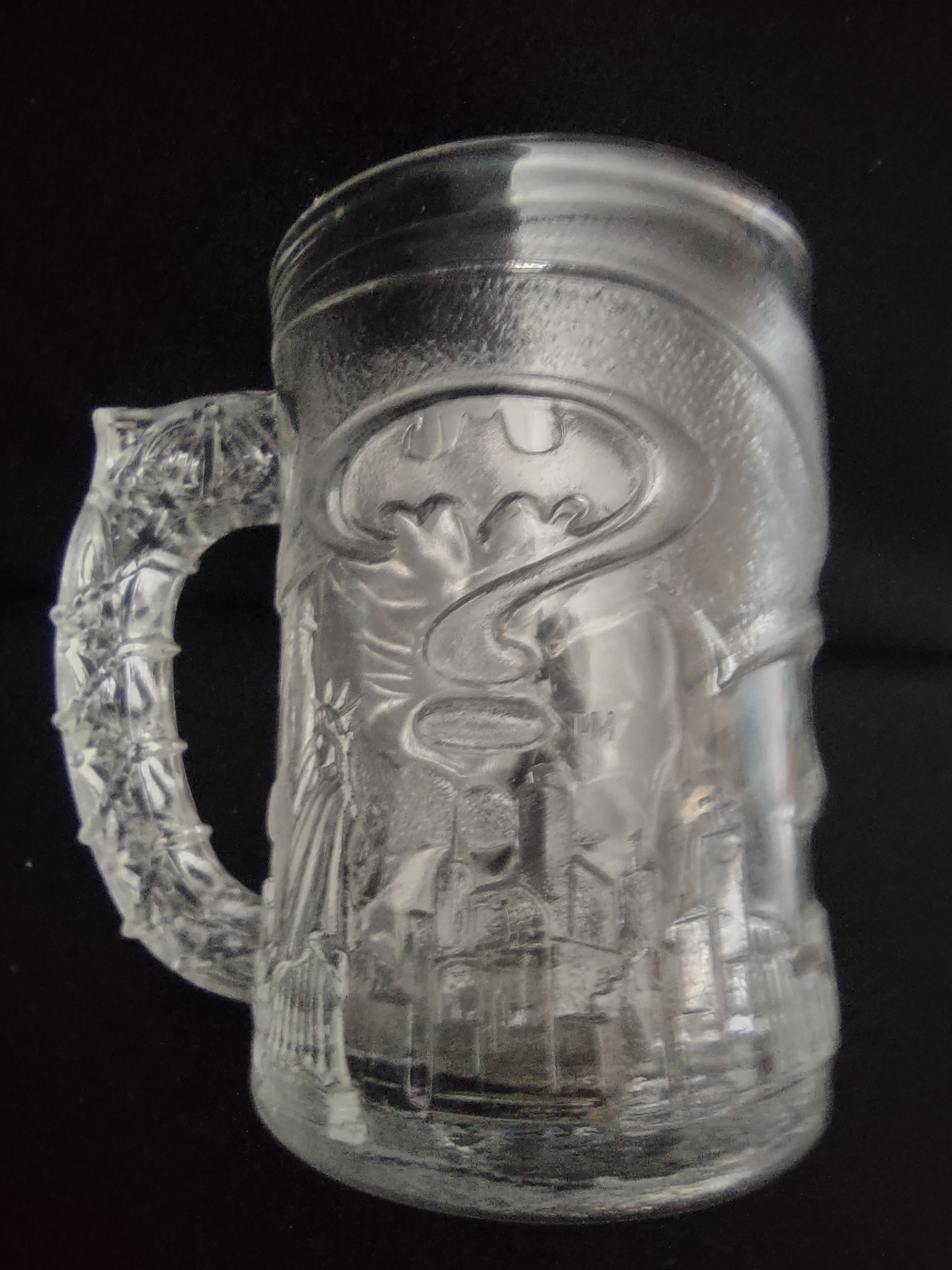 Vintage Batman Forever Glass Mug Stein DC Comics Collectible [6519]