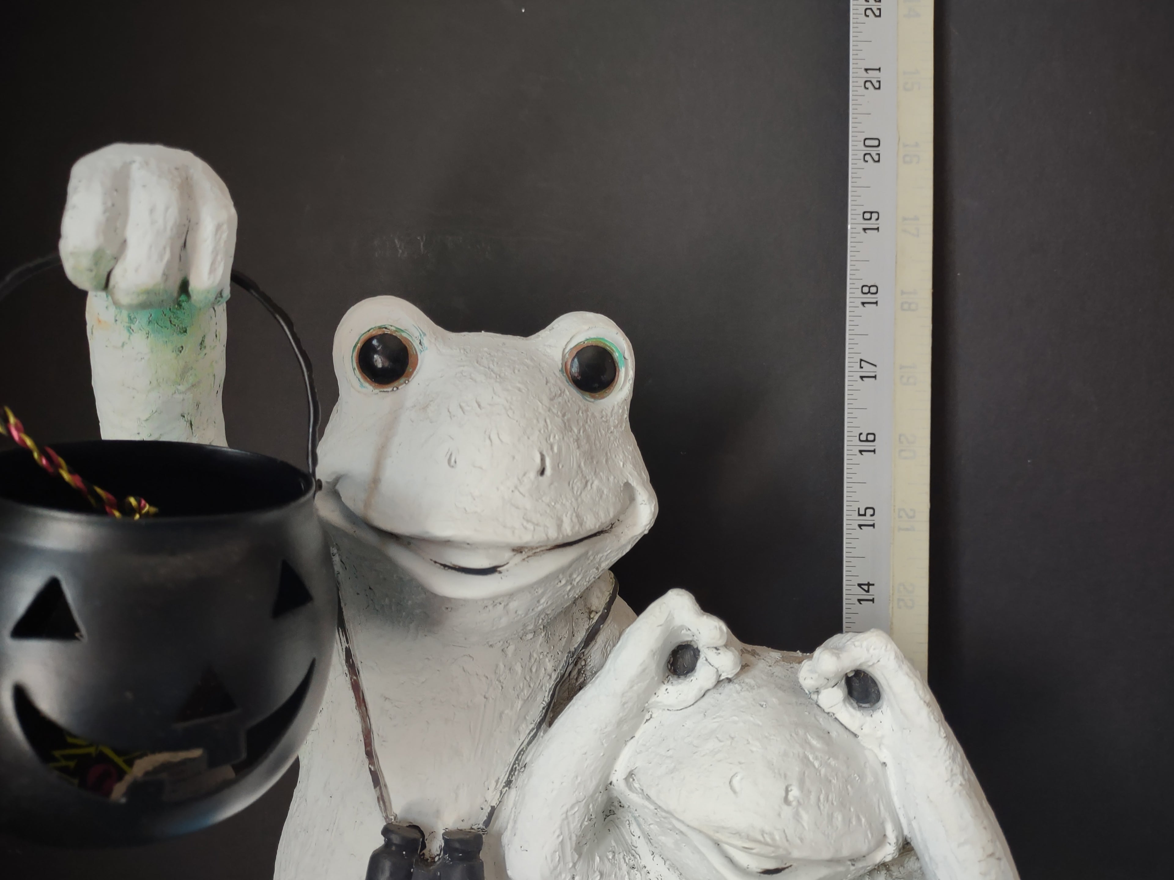 Vintage Resin Frog Duo Figurine Binoculars Beach Swimwear 22" [6543]