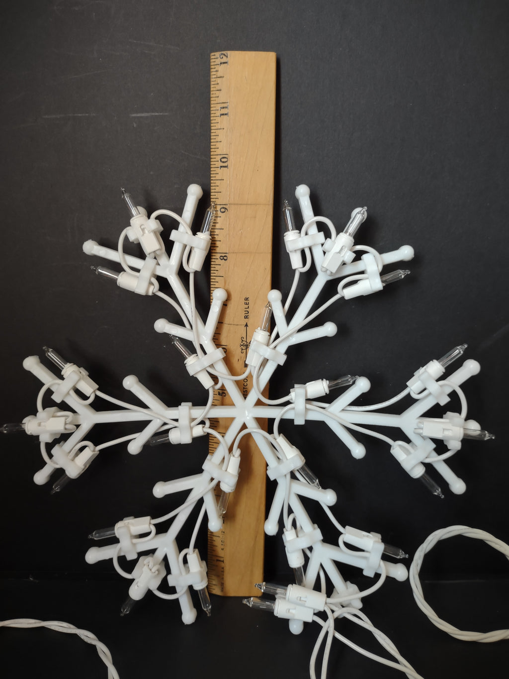 Vintage Lighted Snowflake String Lights Set of 4 White Wire [4861]