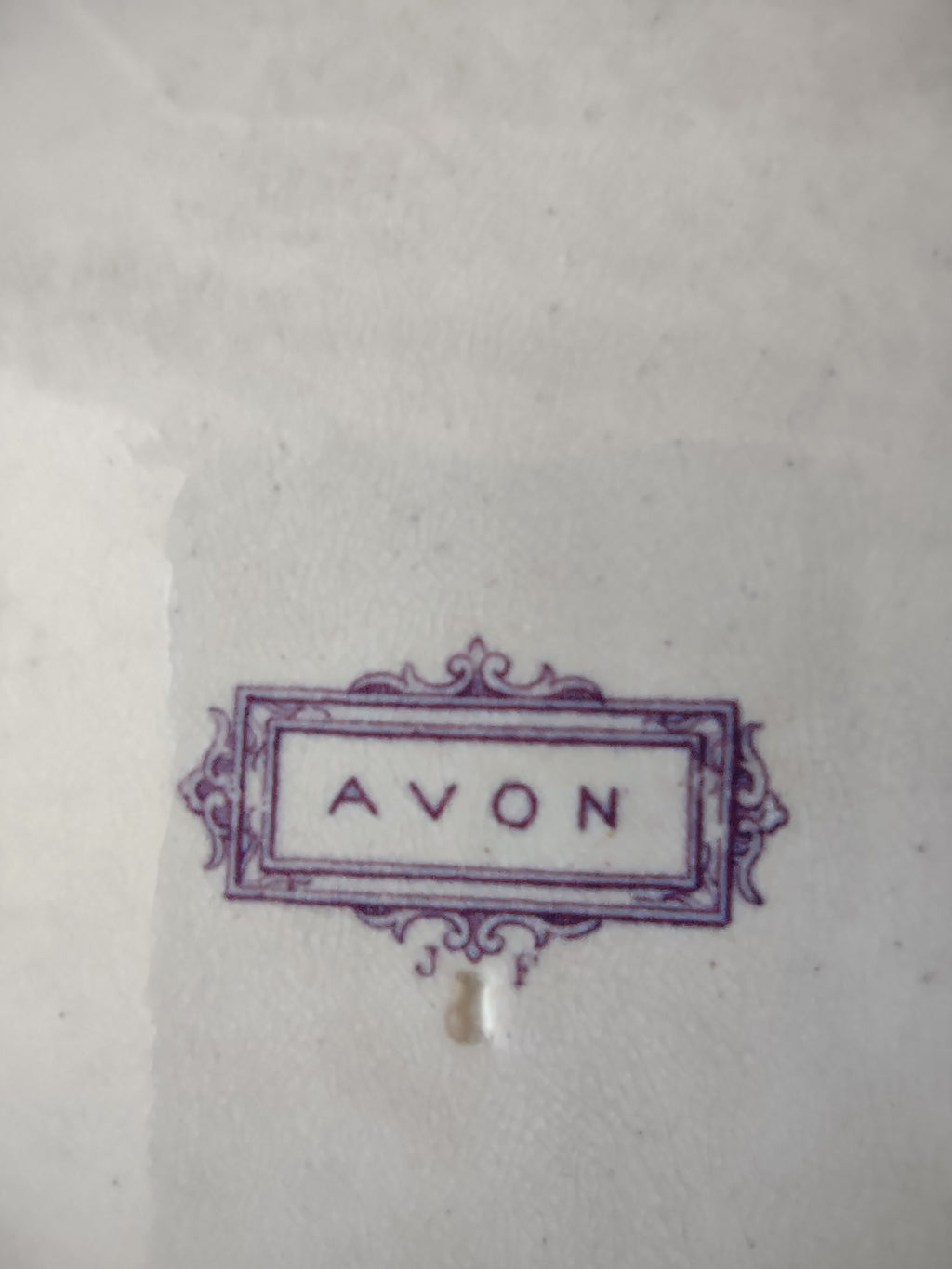 Vintage Avon John Furnival Floral Rose Butterfly Soup Bowl Purple Cream [6529]
