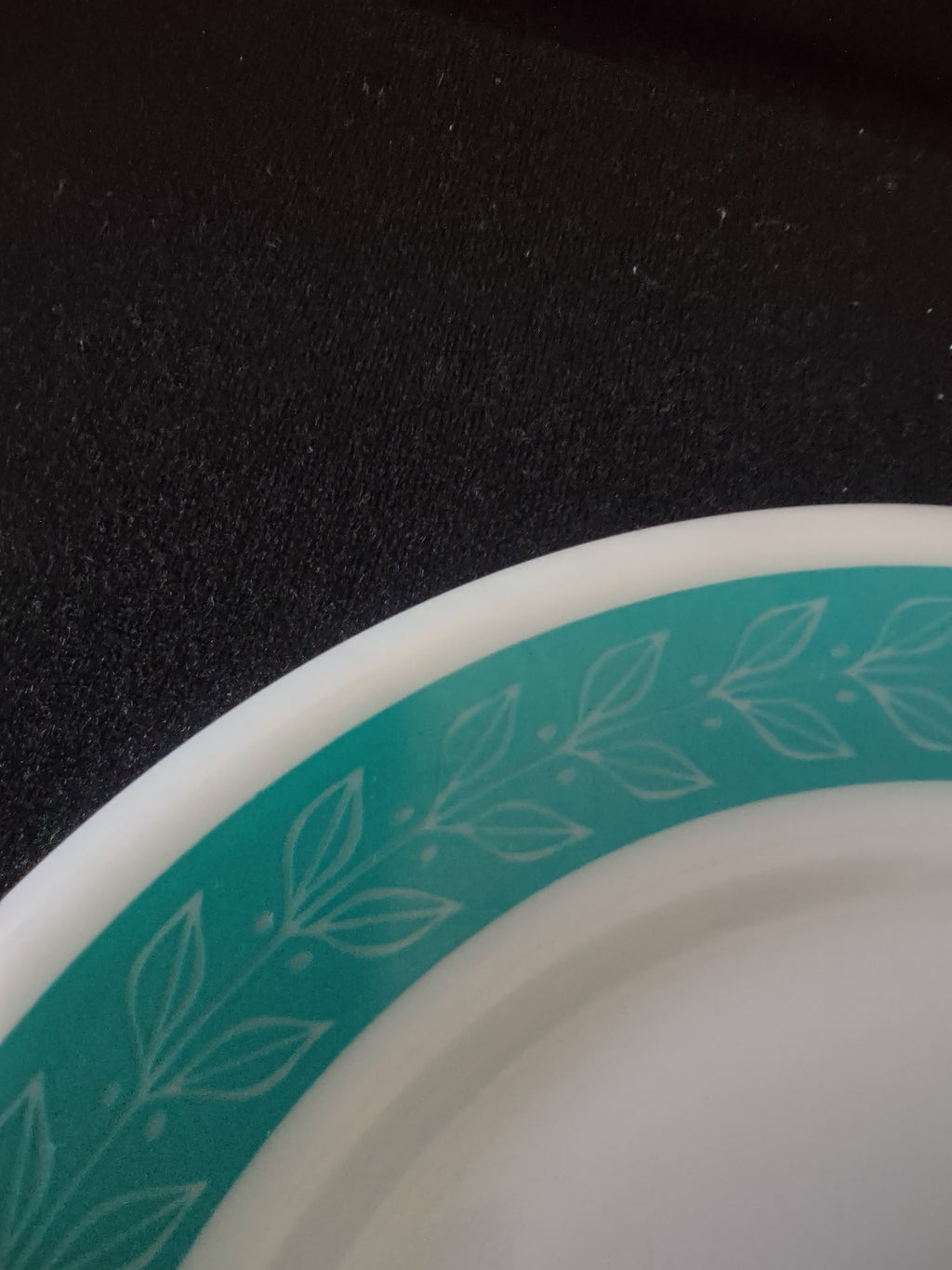 Vintage Corning Decor Turquoise White Dessert Plates Set of 2 [6530]