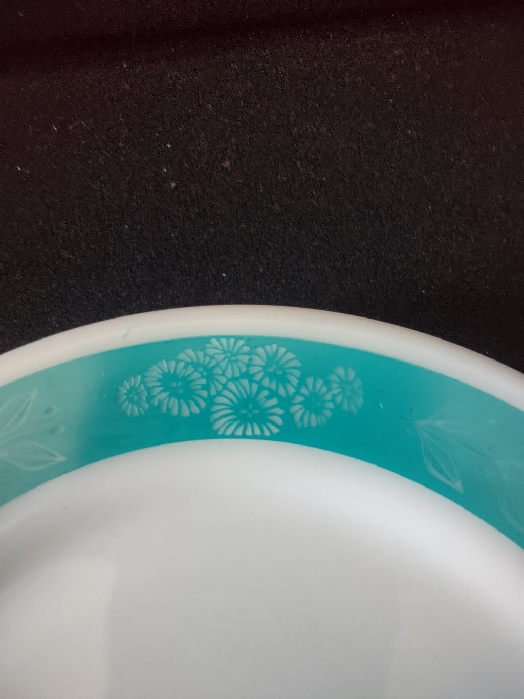 Vintage Corning Decor Turquoise White Dessert Plates Set of 2 [6530]