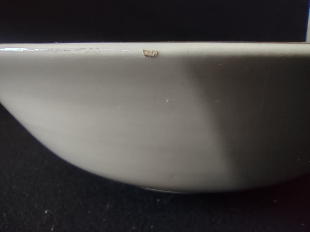 Vintage Crooksville Enchantment Teal Pink Botanical Oval Serving Bowl 7" [6534]
