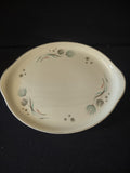Vintage Crooksville Enchantment Oval Platter Teal Dandelion Pink Cream [6536]