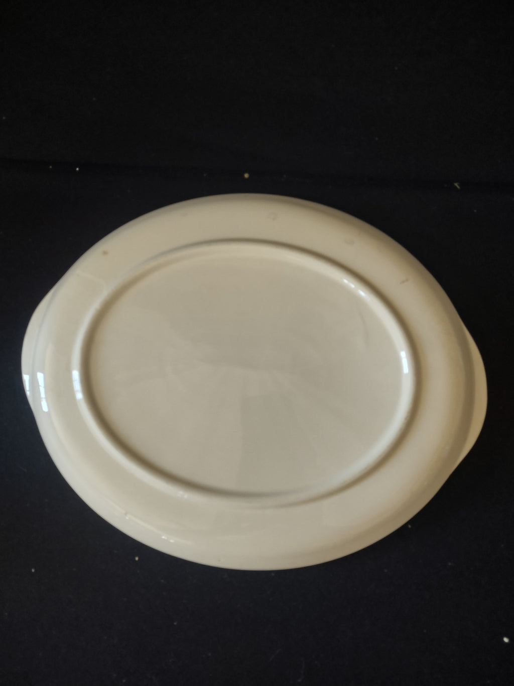 Vintage Crooksville Enchantment Oval Platter Teal Dandelion Pink Cream [6536]