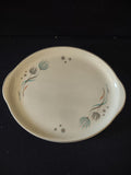 Vintage Crooksville Enchantment Teal Pink Atomic Oval Serving Platter [6537]