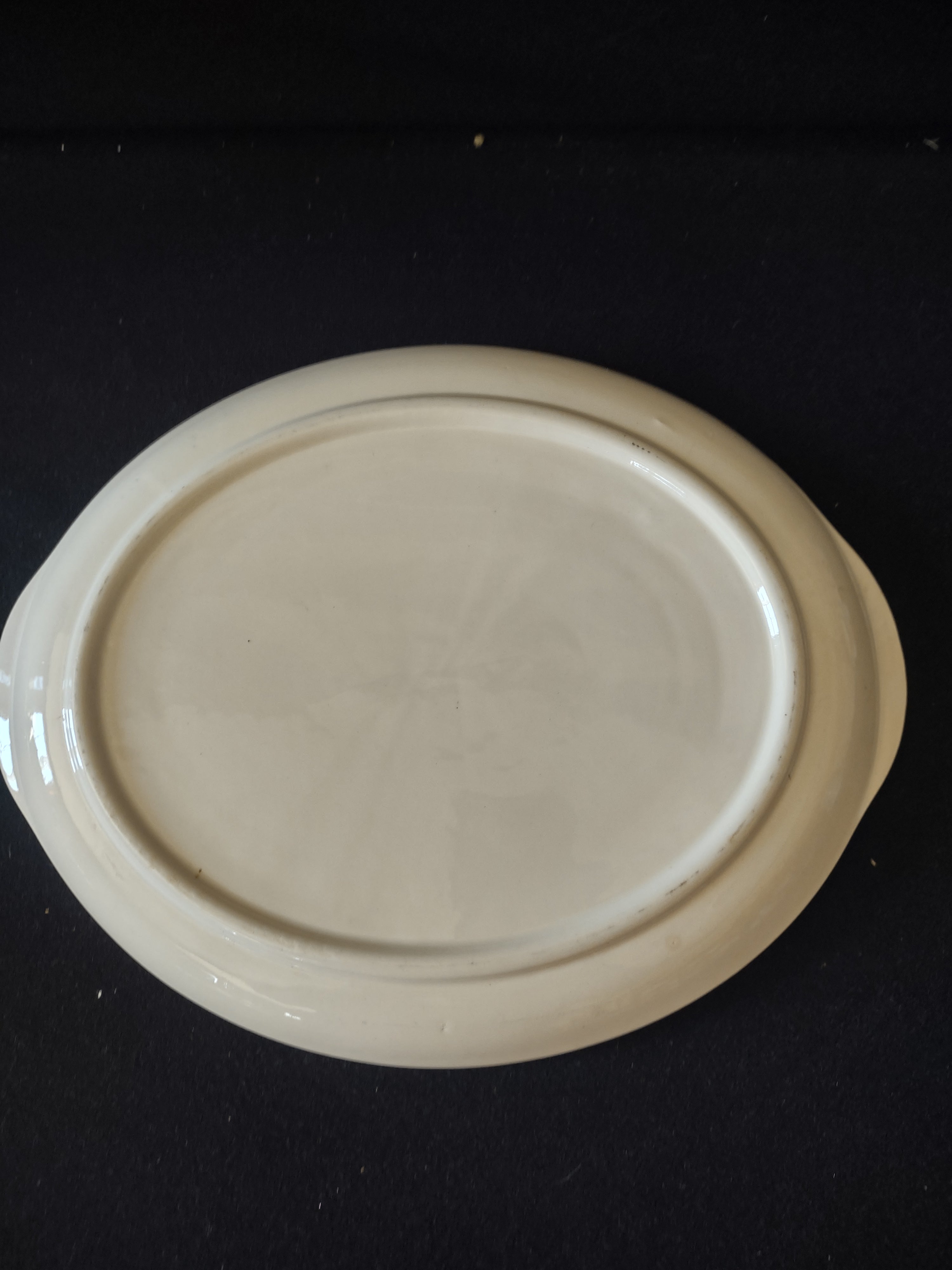 Vintage Crooksville Enchantment Teal Pink Atomic Oval Serving Platter [6537]