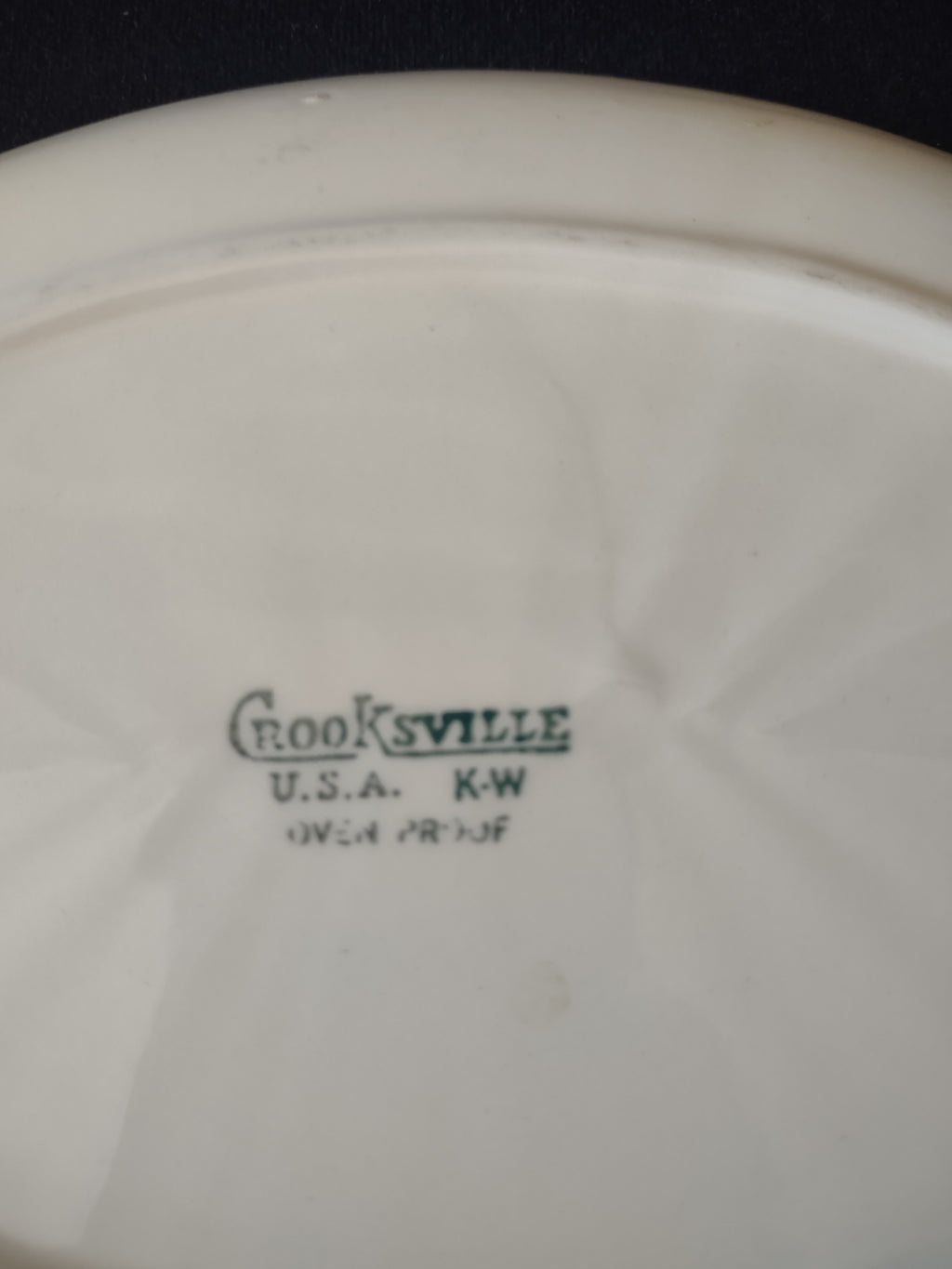 Vintage MCM Oval Serving Bowl Dish Teal Dandelion Starburst Tab Handles [6539]