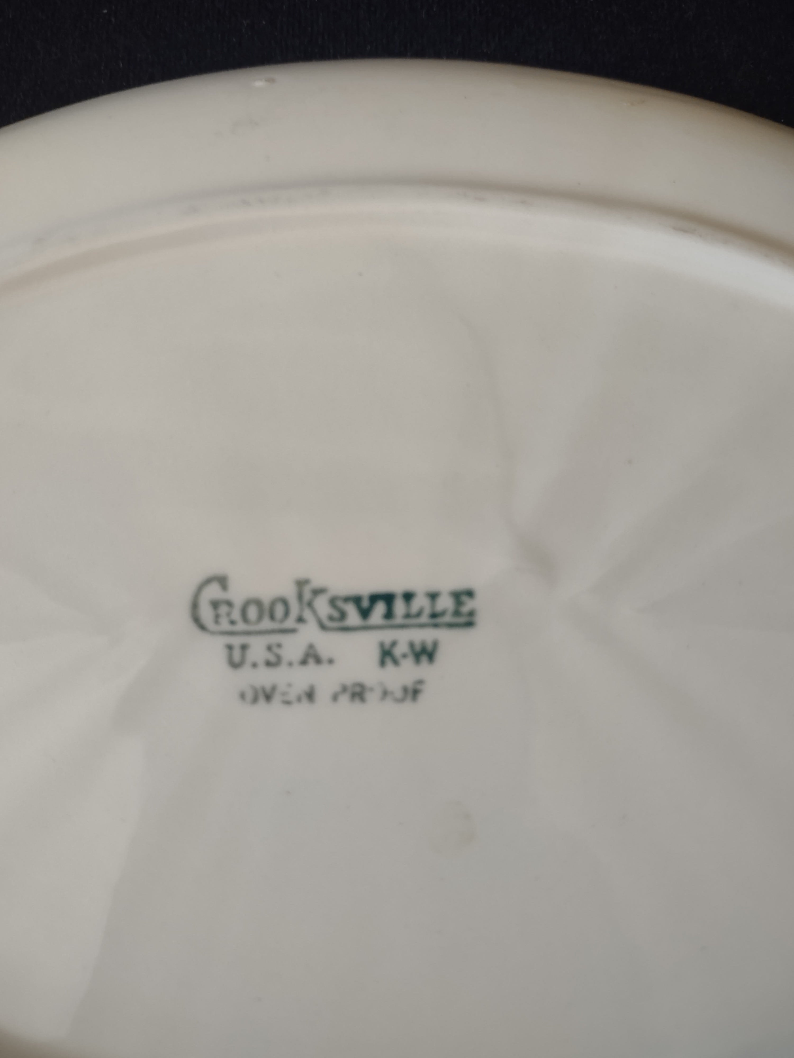 Vintage MCM Oval Serving Bowl Dish Teal Dandelion Starburst Tab Handles [6539]