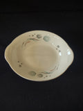 Vintage Crooksville Enchantment MCM Oval Serving Bowl Teal Dandelion 7" [6539]
