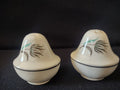 Vintage Crooksville Enchantment Salt Pepper Shakers Teal Dandelion [6540]