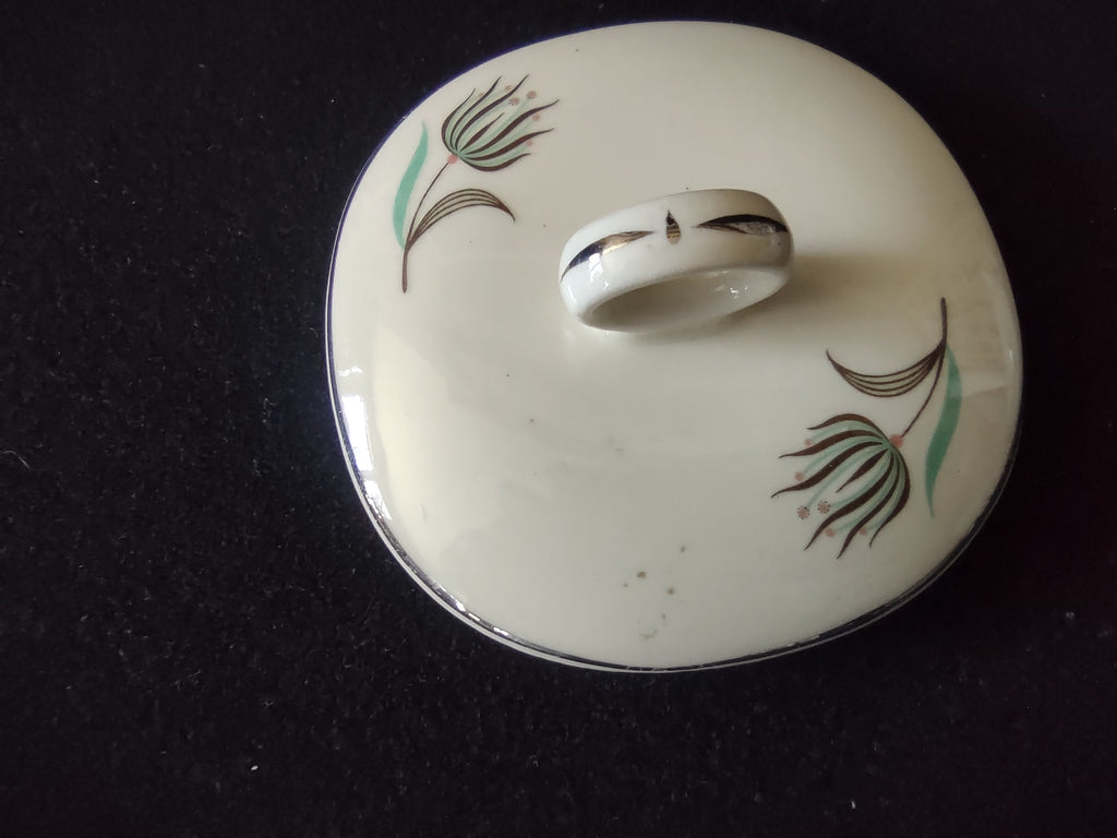 Vintage Crooksville Enchantment Sugar Bowl with Lid Creamer Set MCM [6545]