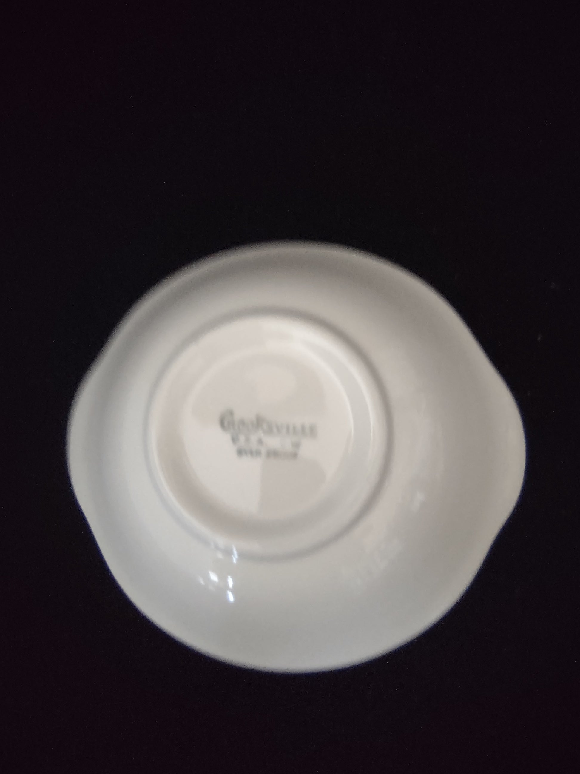 Vintage Crooksville Enchantment Lug Bowls Set of 2 Teal Platinum MCM [6547]
