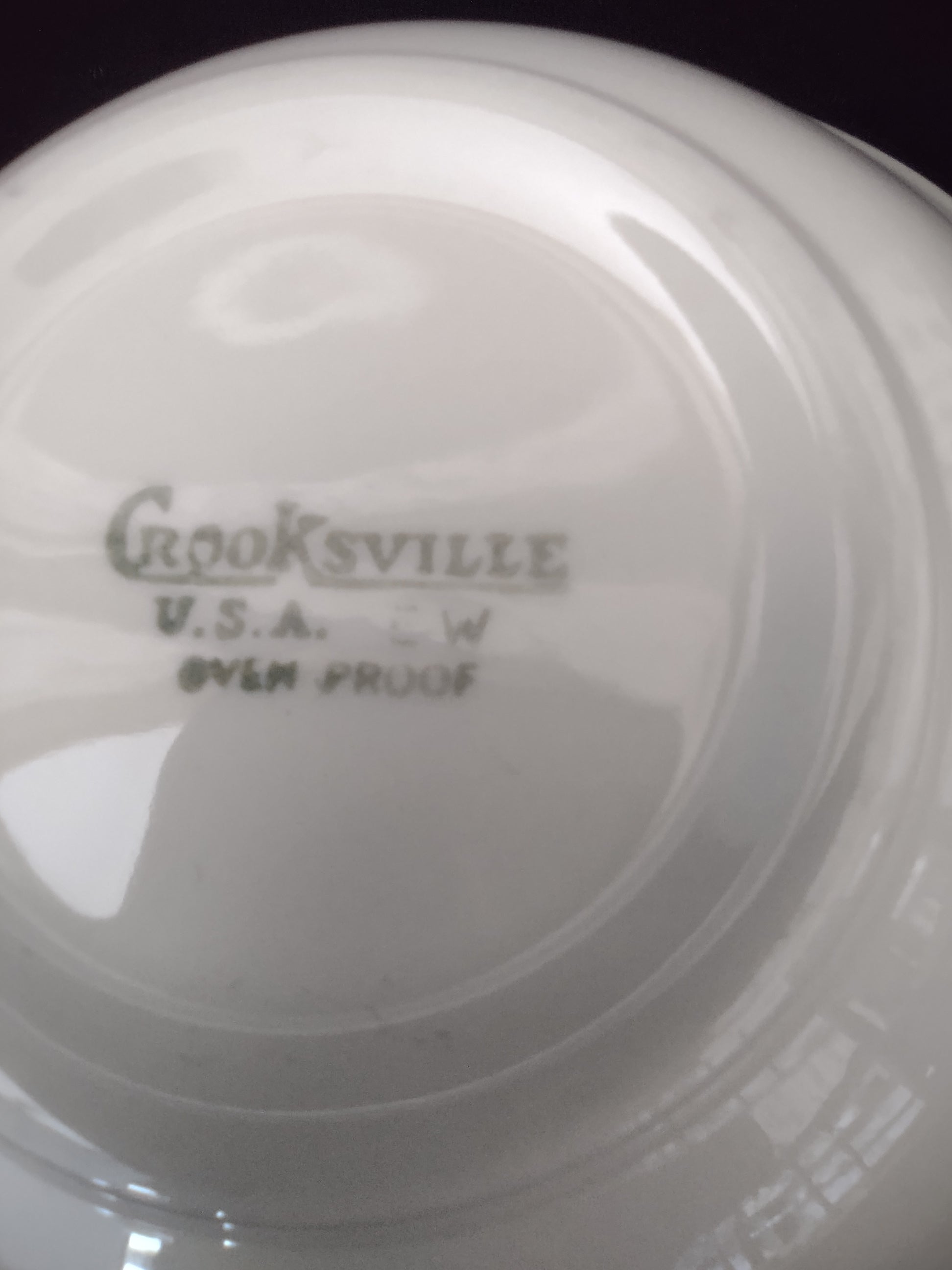 Vintage Crooksville Enchantment Lug Bowls Set of 2 Teal Platinum MCM [6547]