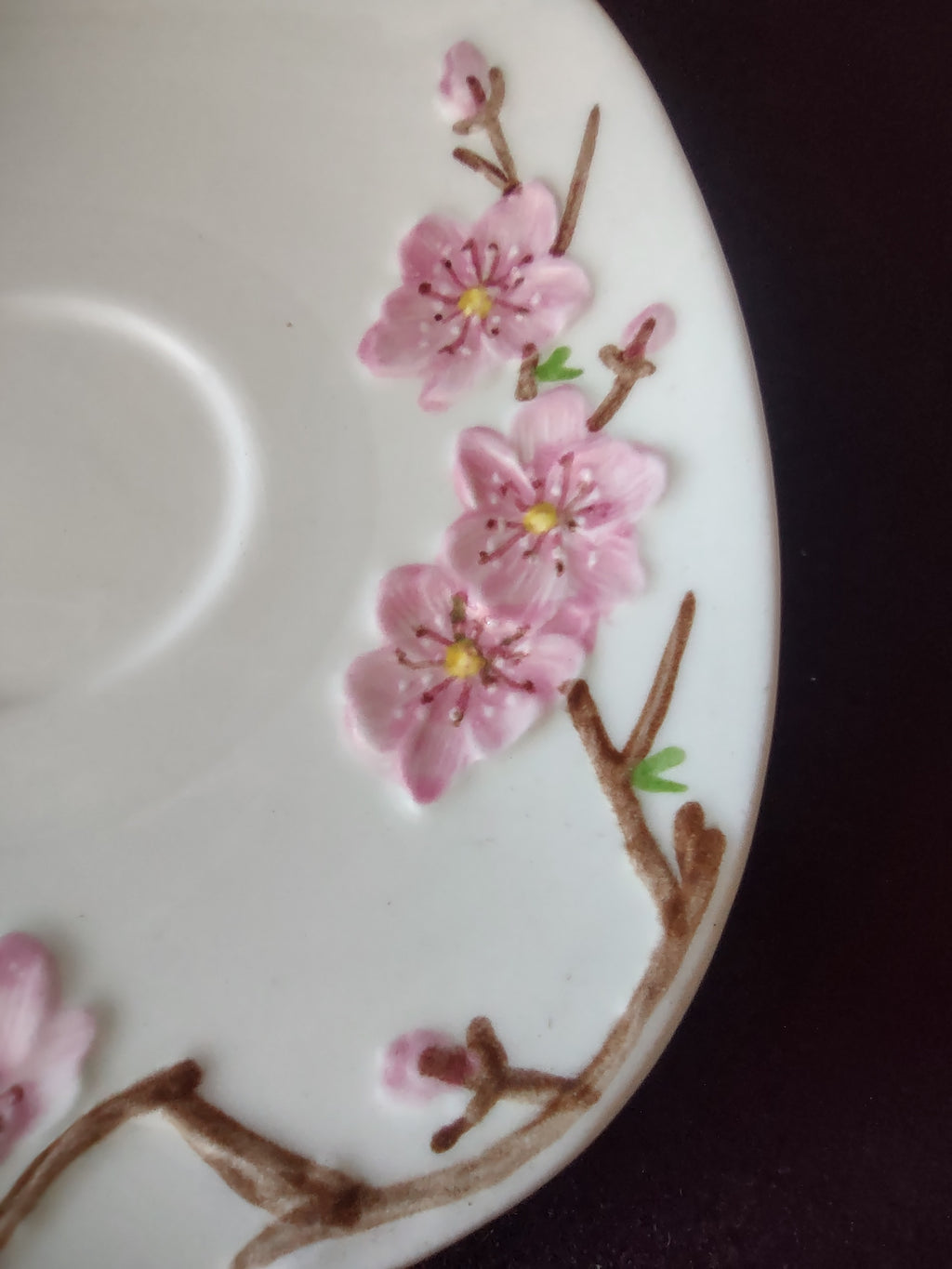 Vintage Metlox Poppytrail Cup Saucer Pink Cherry Blossom California [6548]
