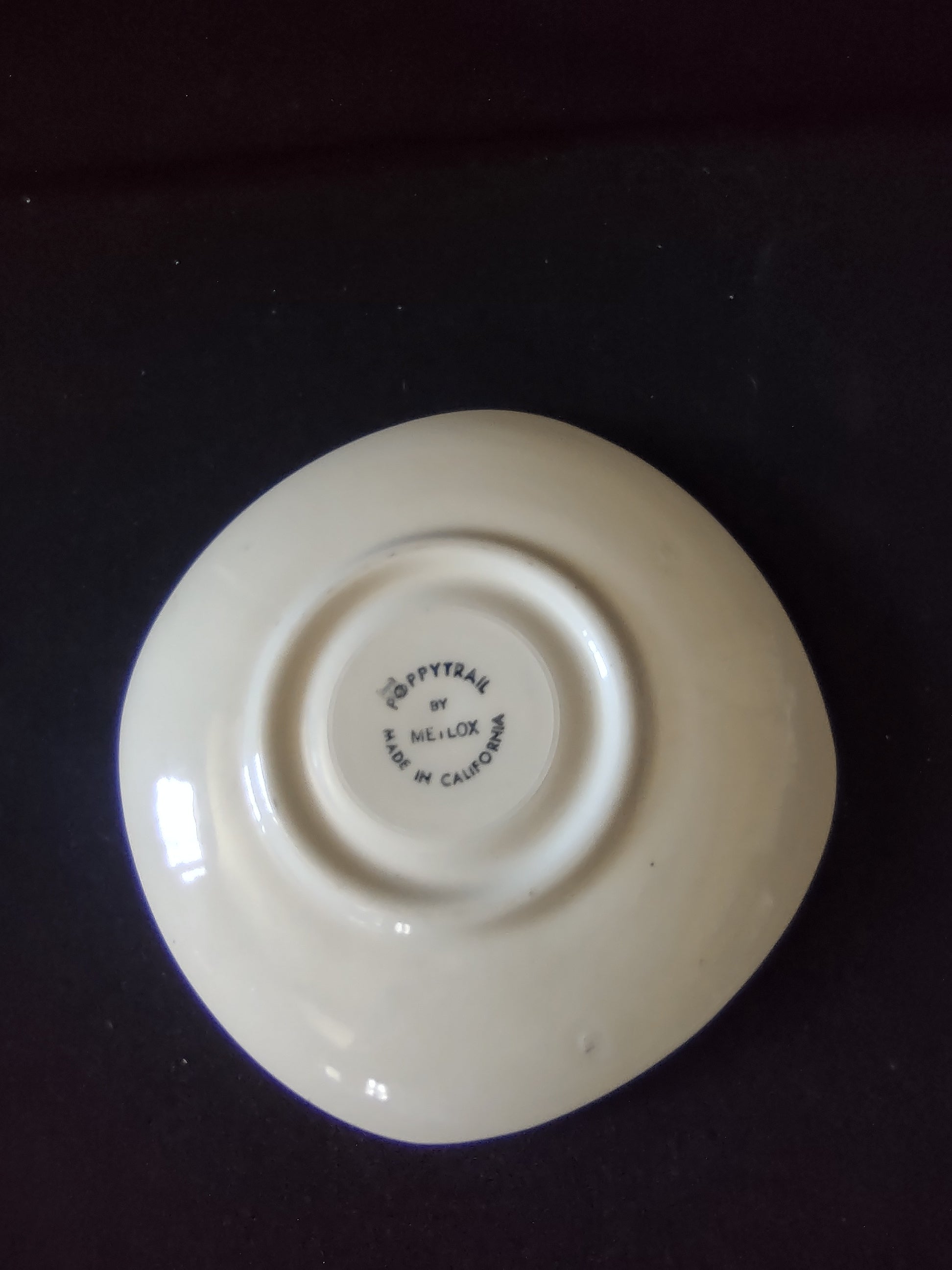Vintage Metlox Poppytrail Cup Saucer Pink Cherry Blossom California [6548]