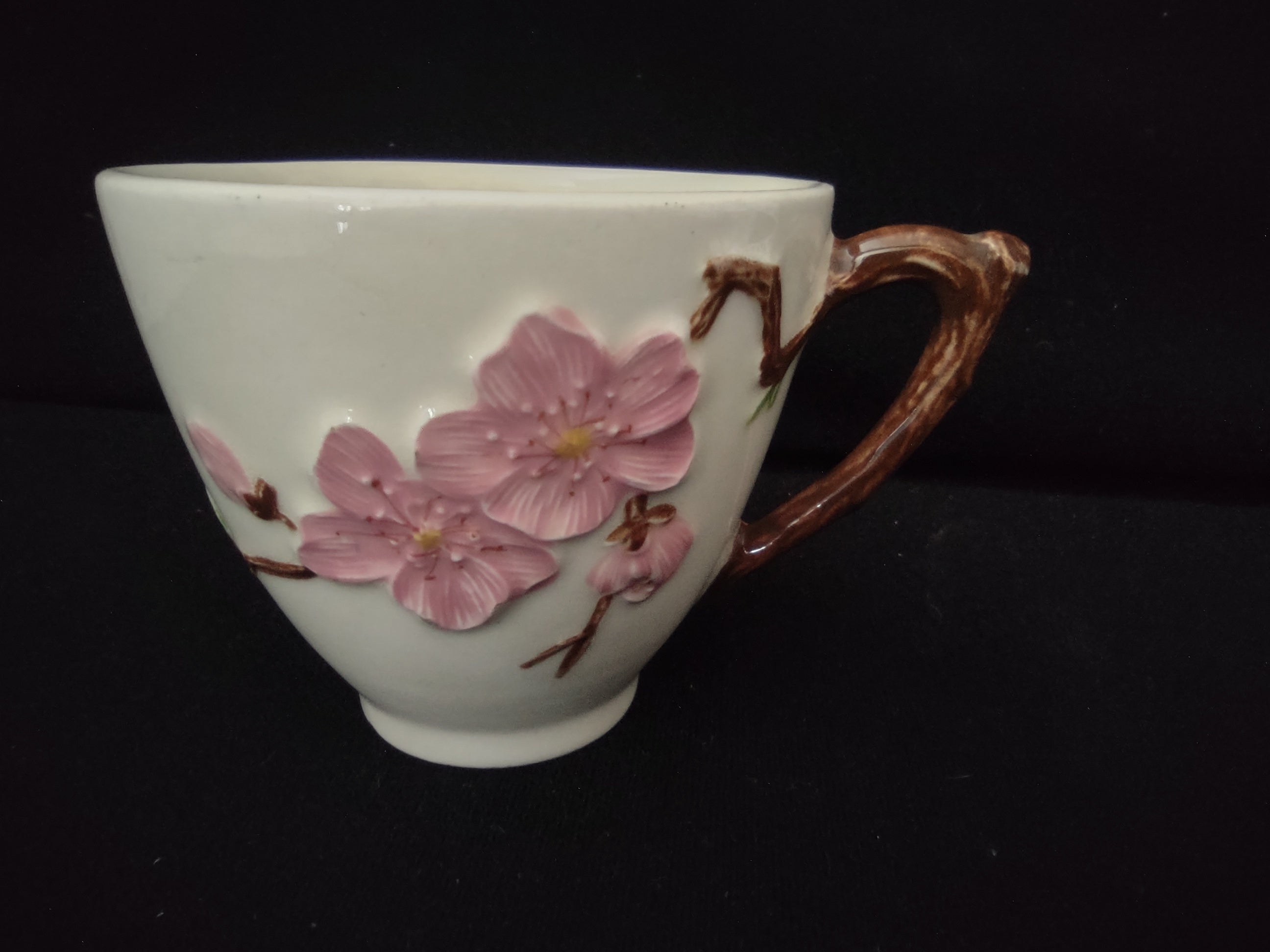 Vintage Metlox Poppytrail Cup Saucer Pink Cherry Blossom California [6548]
