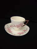 Vintage Metlox Poppytrail Wild Rose Cup & Saucer Set Pink REPAIRED [6549]
