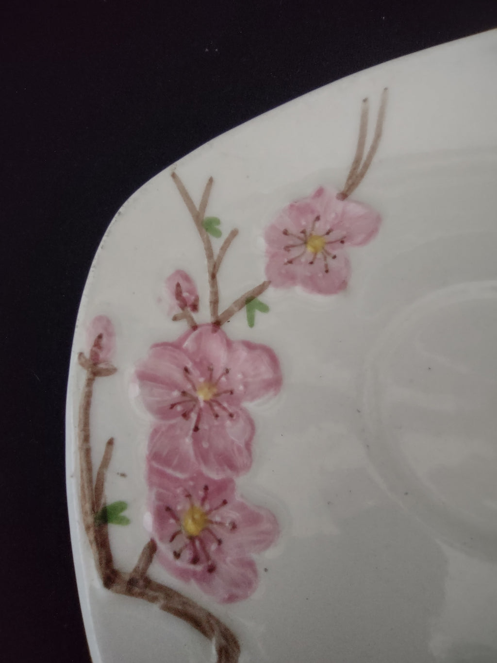 Vintage Metlox Poppytrail Cup Saucer Pink Cherry Blossom REPAIRED [6549]