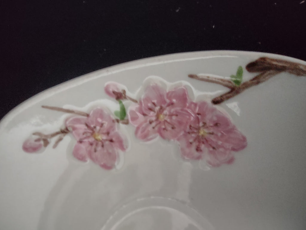 Vintage Metlox Poppytrail Cup Saucer Pink Cherry Blossom REPAIRED [6549]