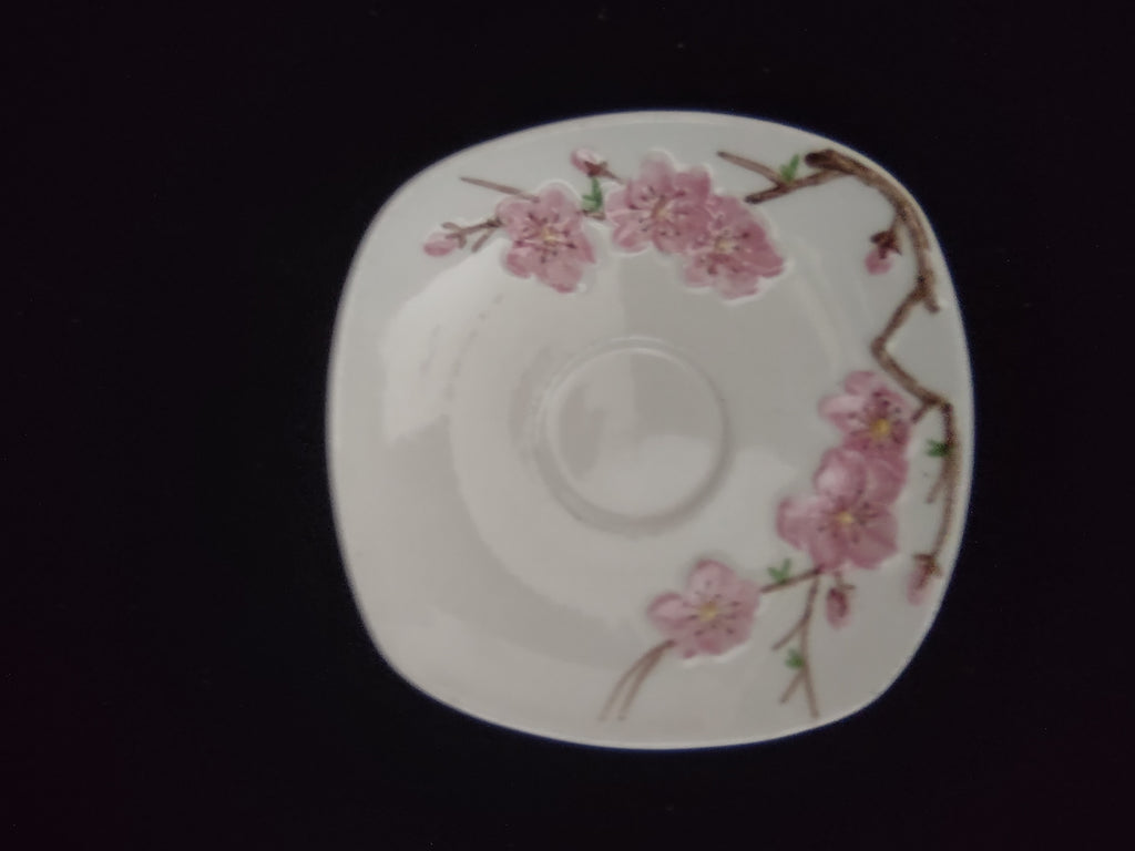 Vintage Metlox Poppytrail Cup Saucer Pink Cherry Blossom REPAIRED [6549]
