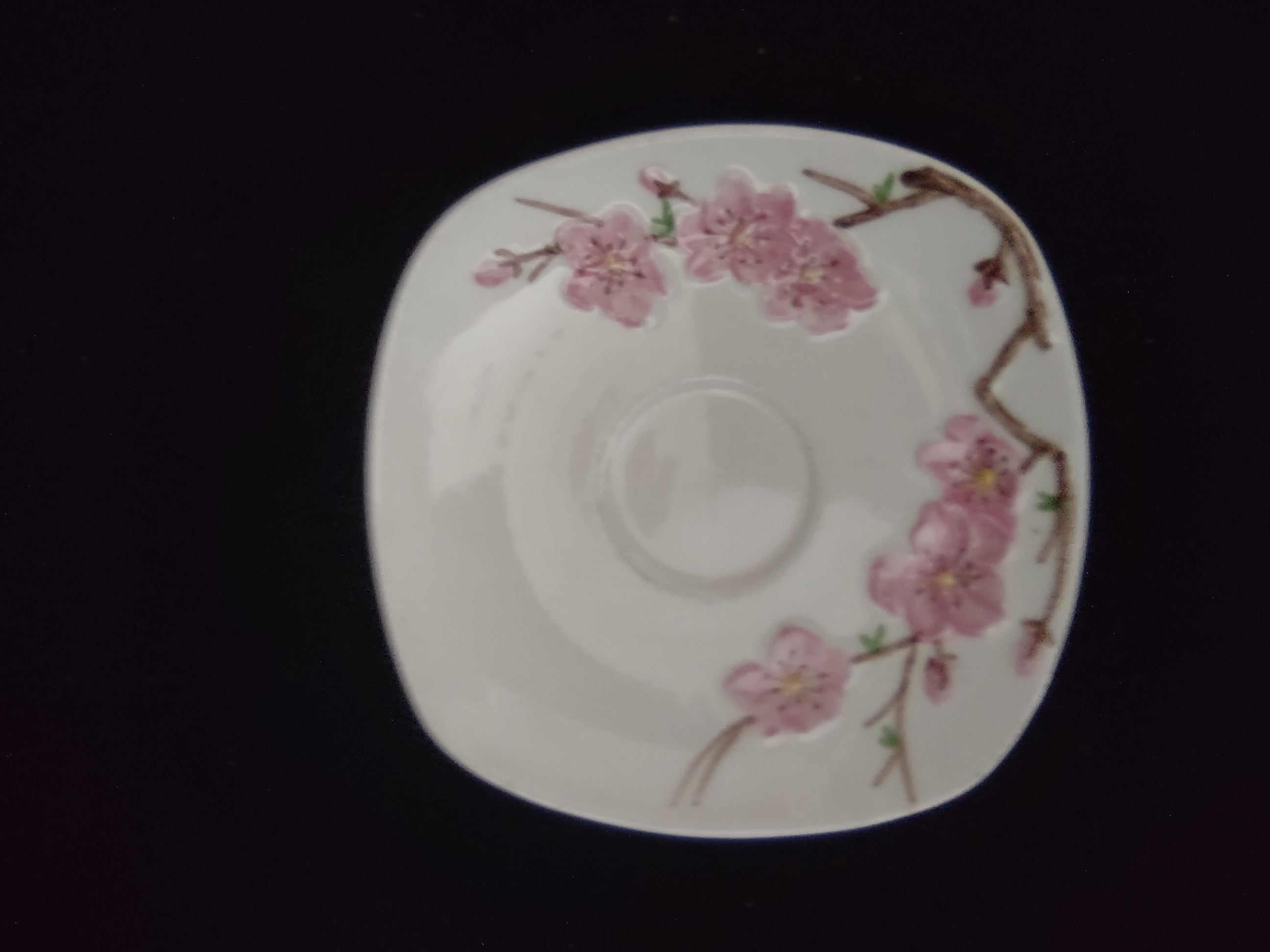 Vintage Metlox Poppytrail Cup Saucer Pink Cherry Blossom REPAIRED [6549]