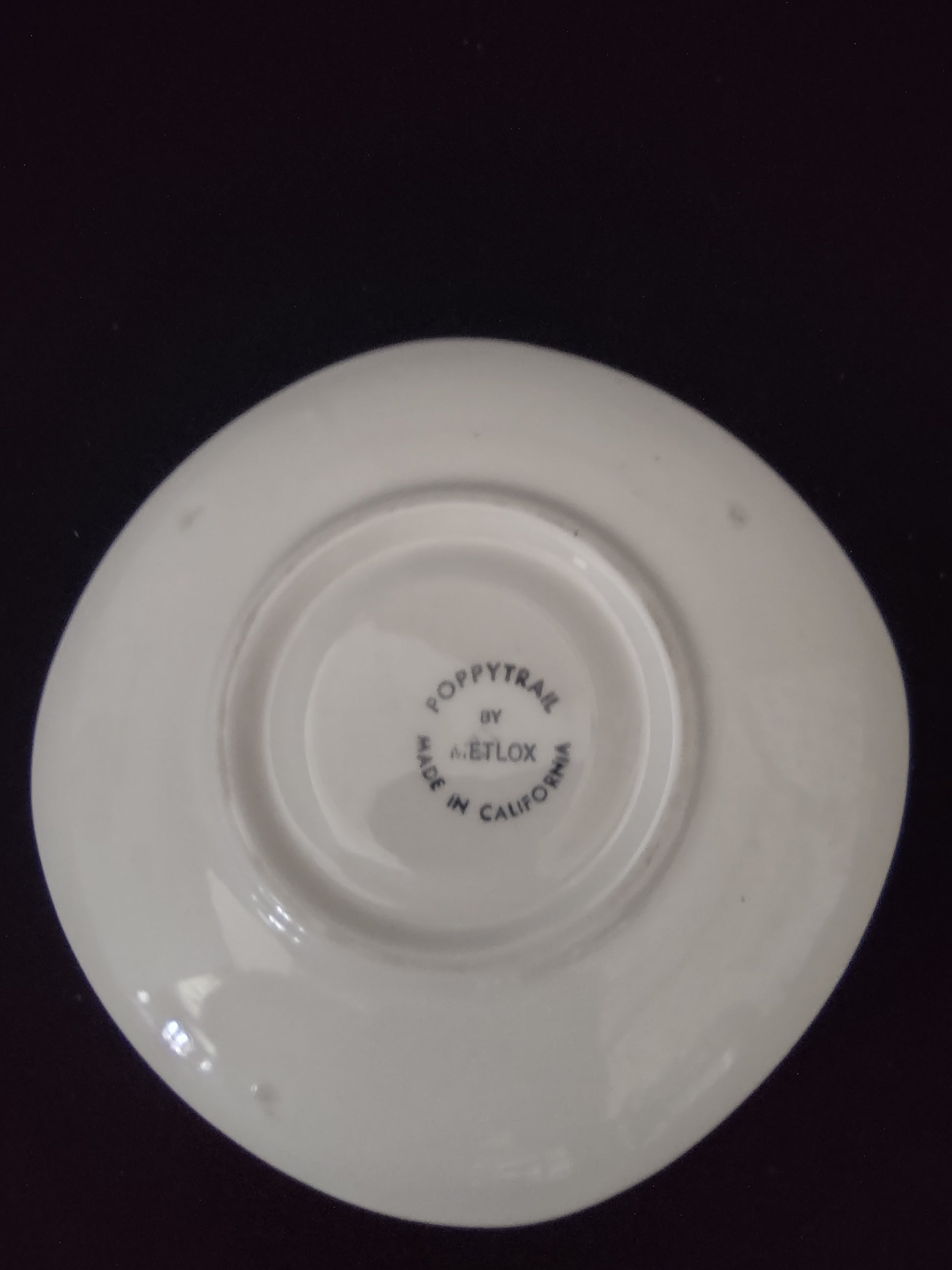 Vintage Metlox Poppytrail Wild Rose Cup & Saucer Set Pink REPAIRED [6549]