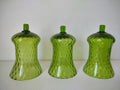 Vintage Homco Green Diamond Optic Votive Candle Holders Set of 3  [6565]