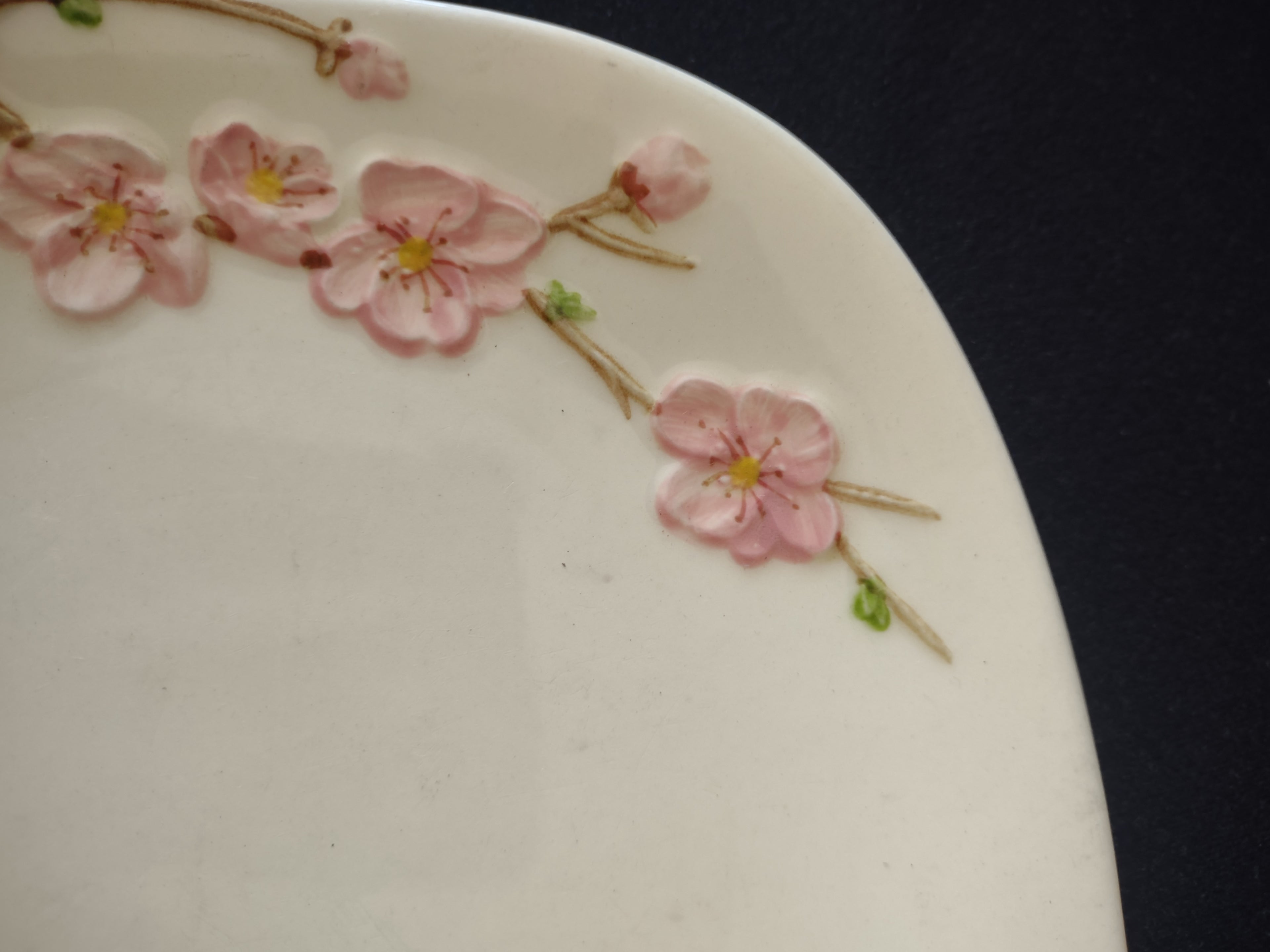 Vintage Metlox Poppytrail Peach Blossom Dessert Plate Pink Floral 8" [6553]