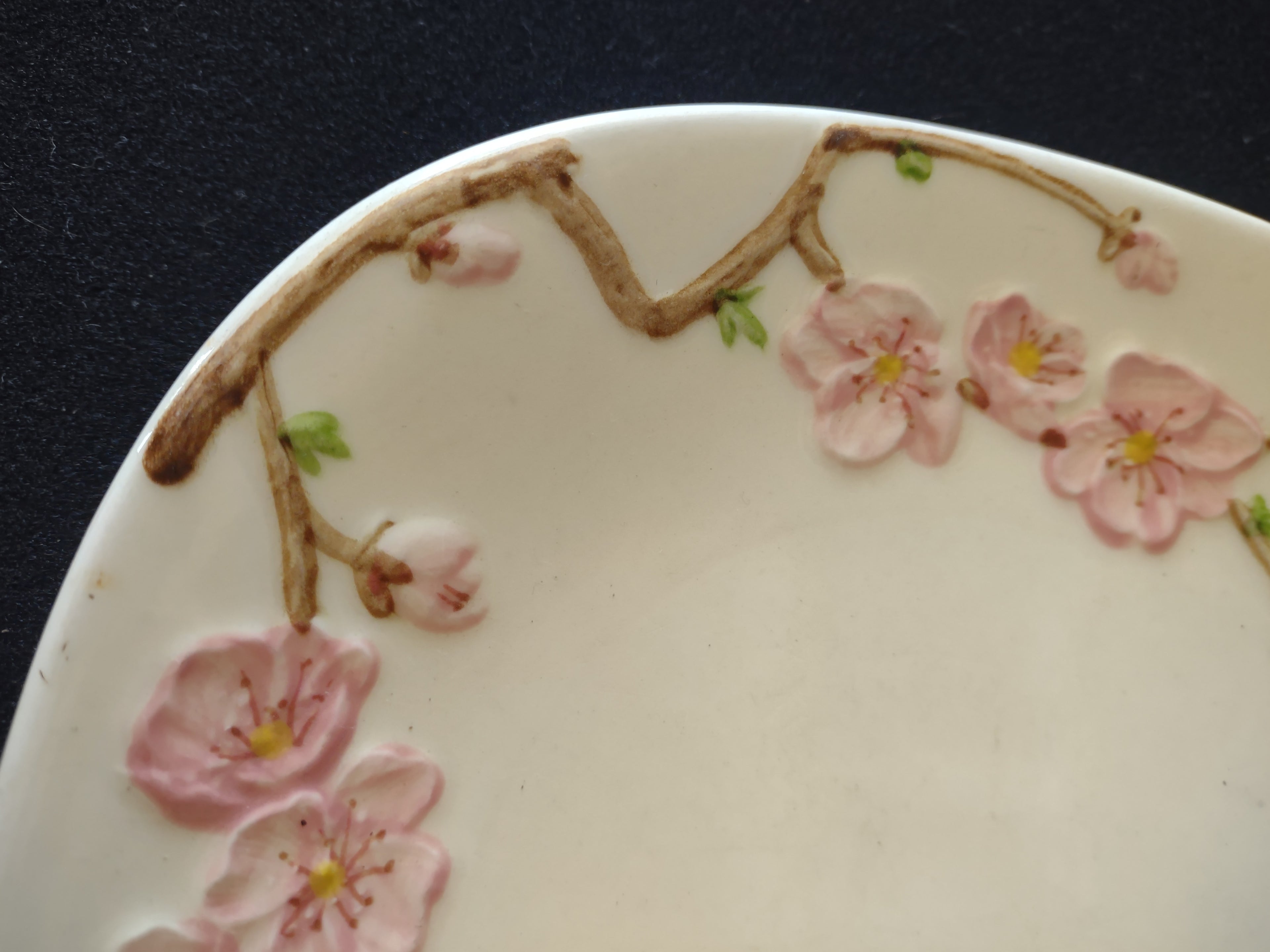 Vintage Metlox Poppytrail Peach Blossom Dessert Plate Pink Floral 8" [6553]