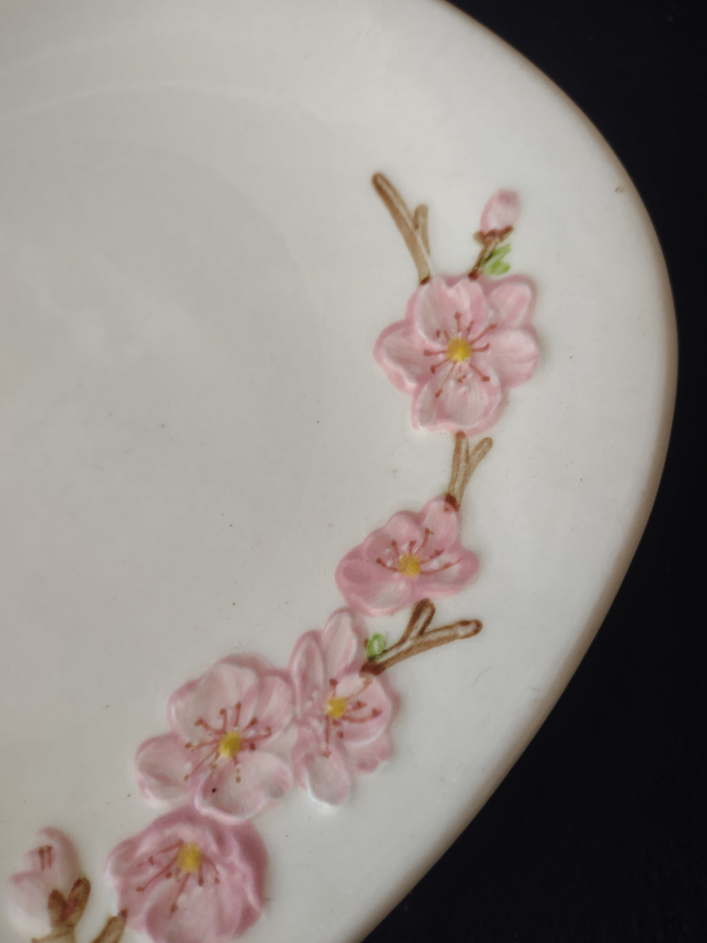 Vintage Metlox Poppytrail Peach Blossom Dessert Plate Pink Floral 8" [6553]