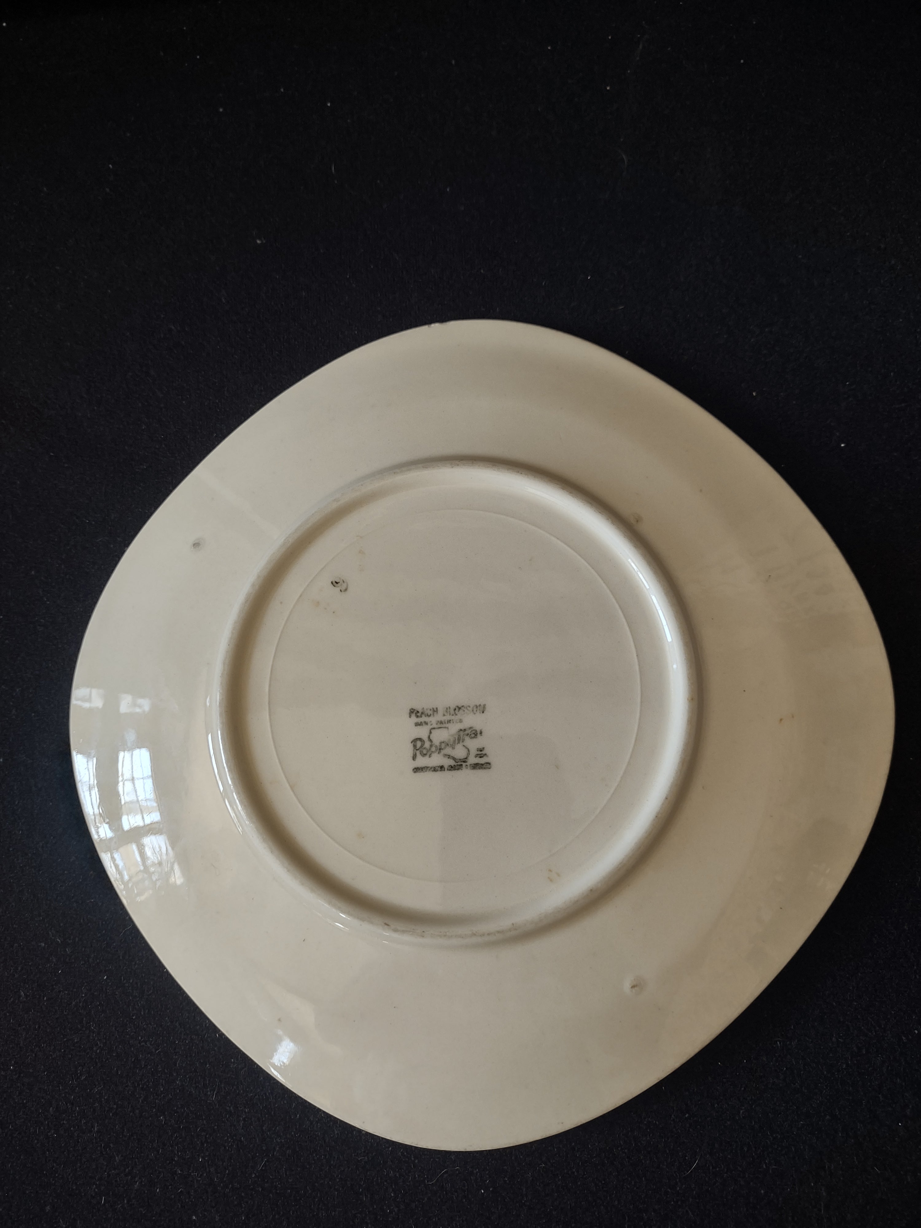 Vintage Metlox Poppytrail Peach Blossom Dessert Plate Pink Floral 8" [6553]